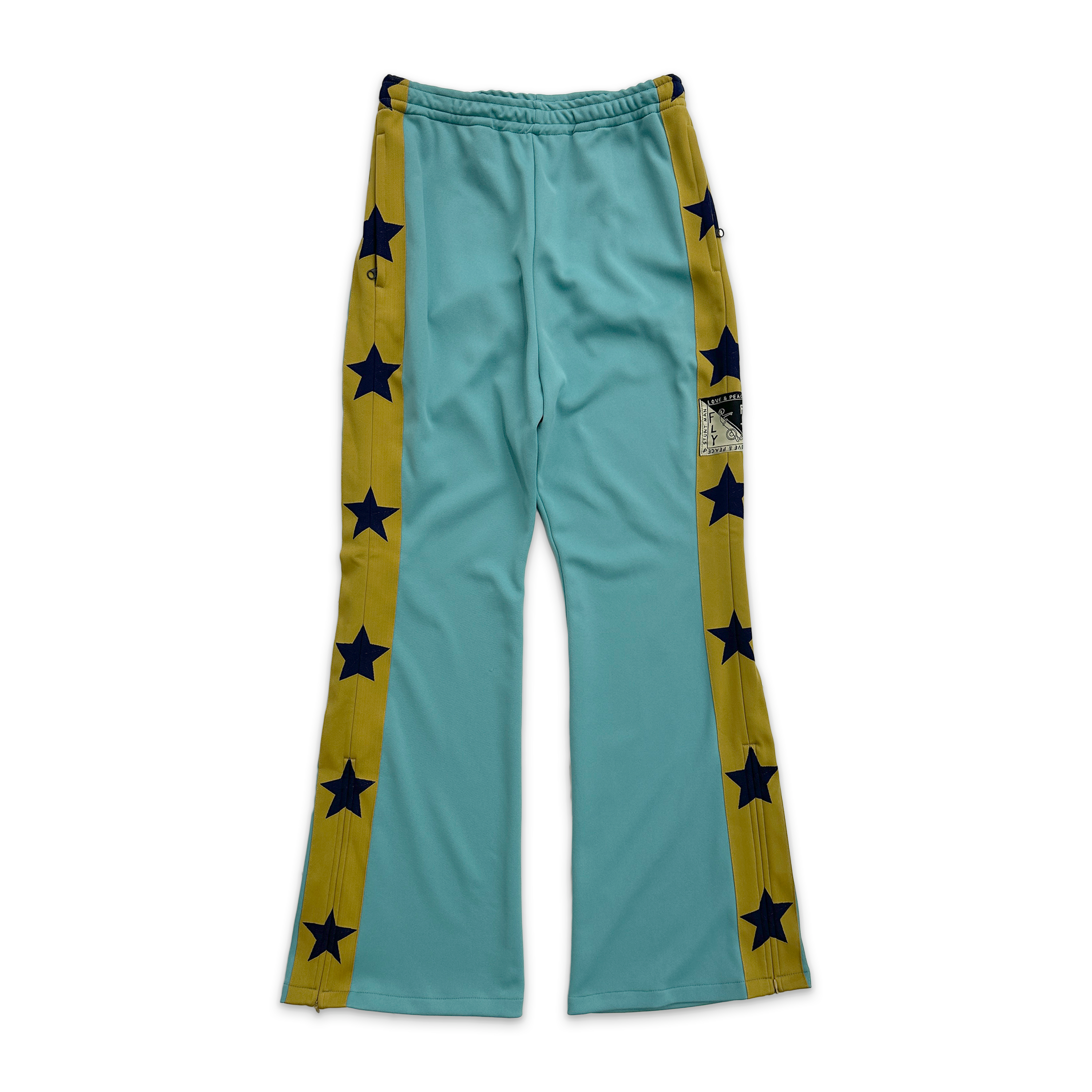 Kapital, Stuntman Star Track Pants "Teal & Gold"