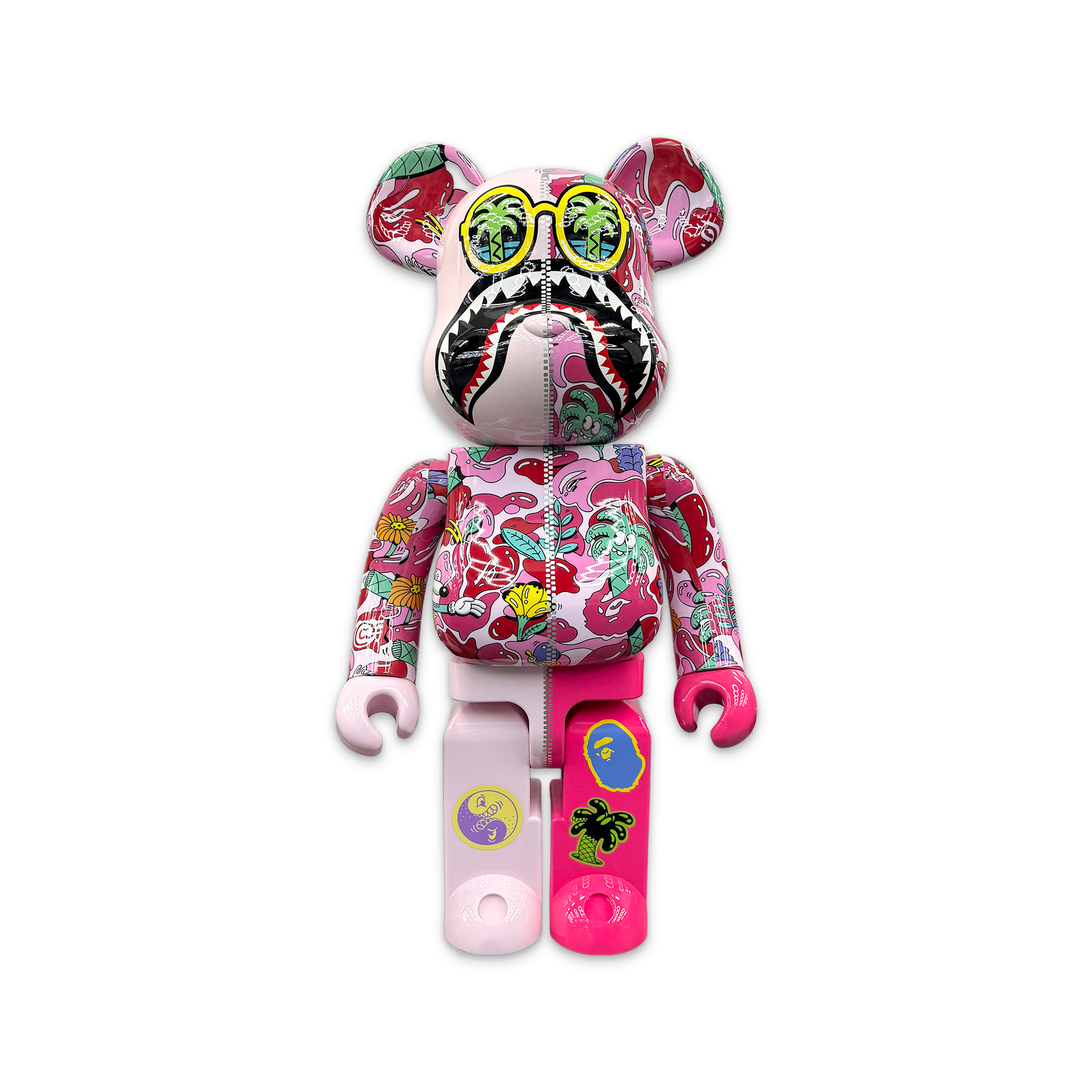Medicom, Steven Harrington x Bape Shark Bearbrick 1000% "Pink Camo"