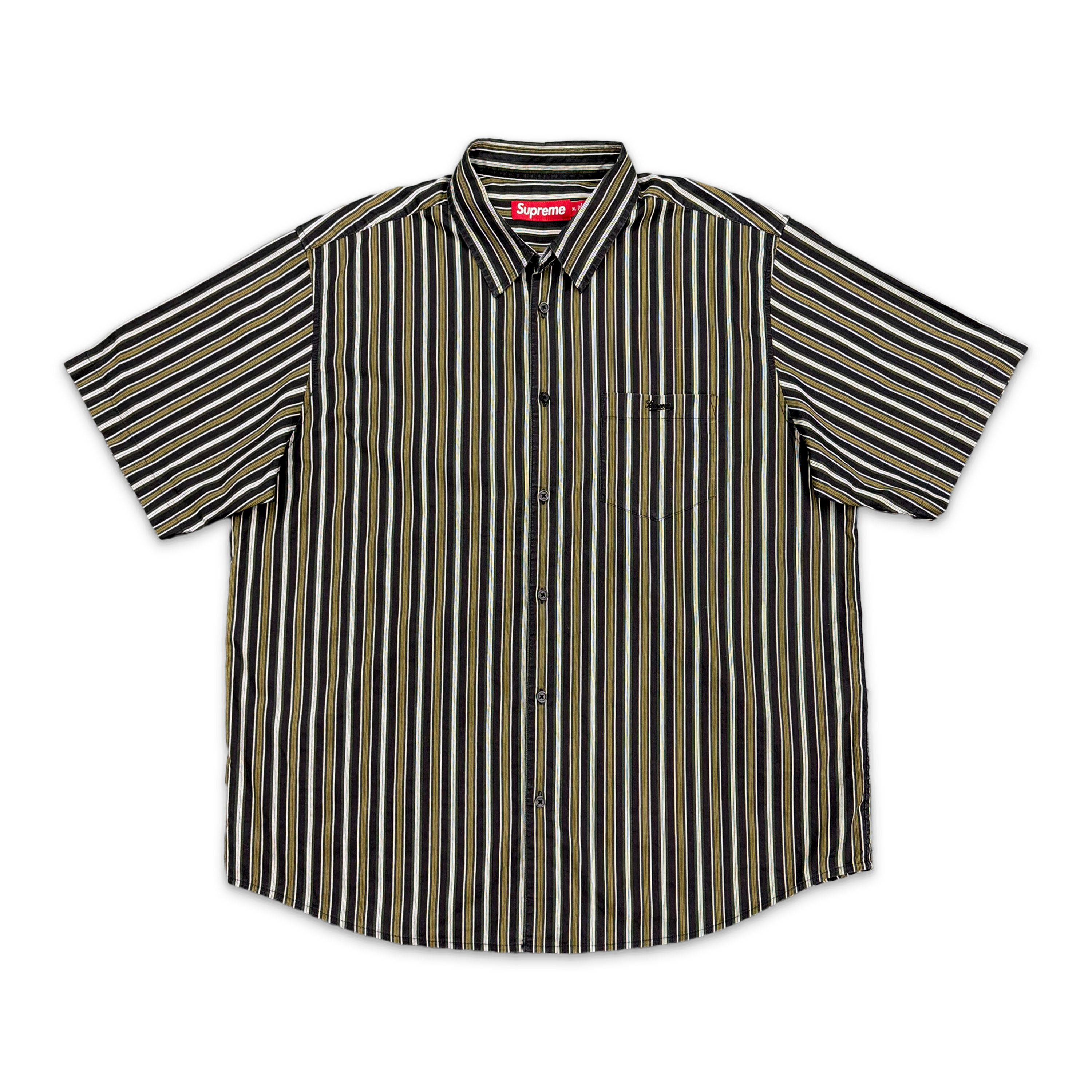 Loose Fit Multi Stripe S/S Shirt "Black"