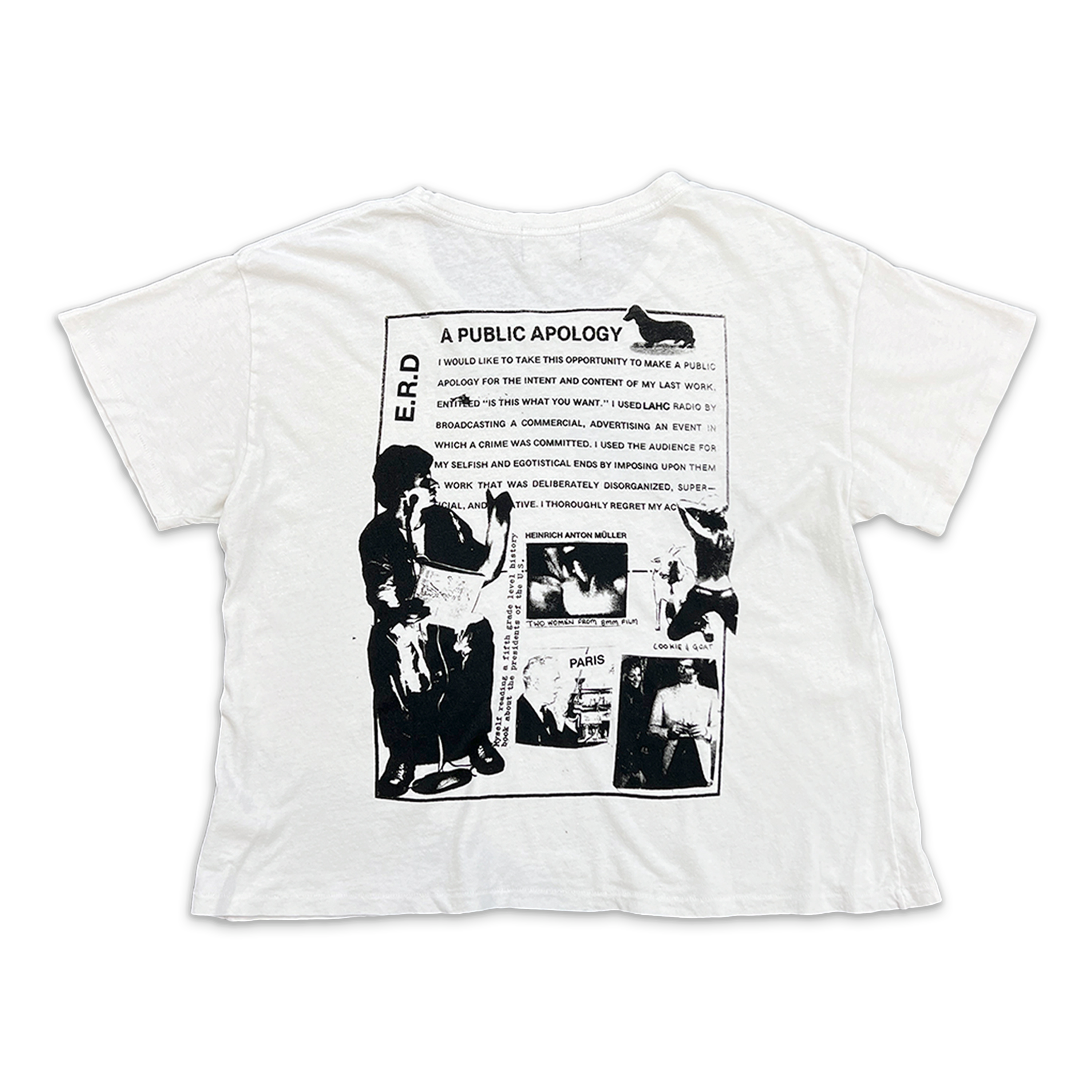 Enfants Riches Déprimes, A Public Apology Tee "White"