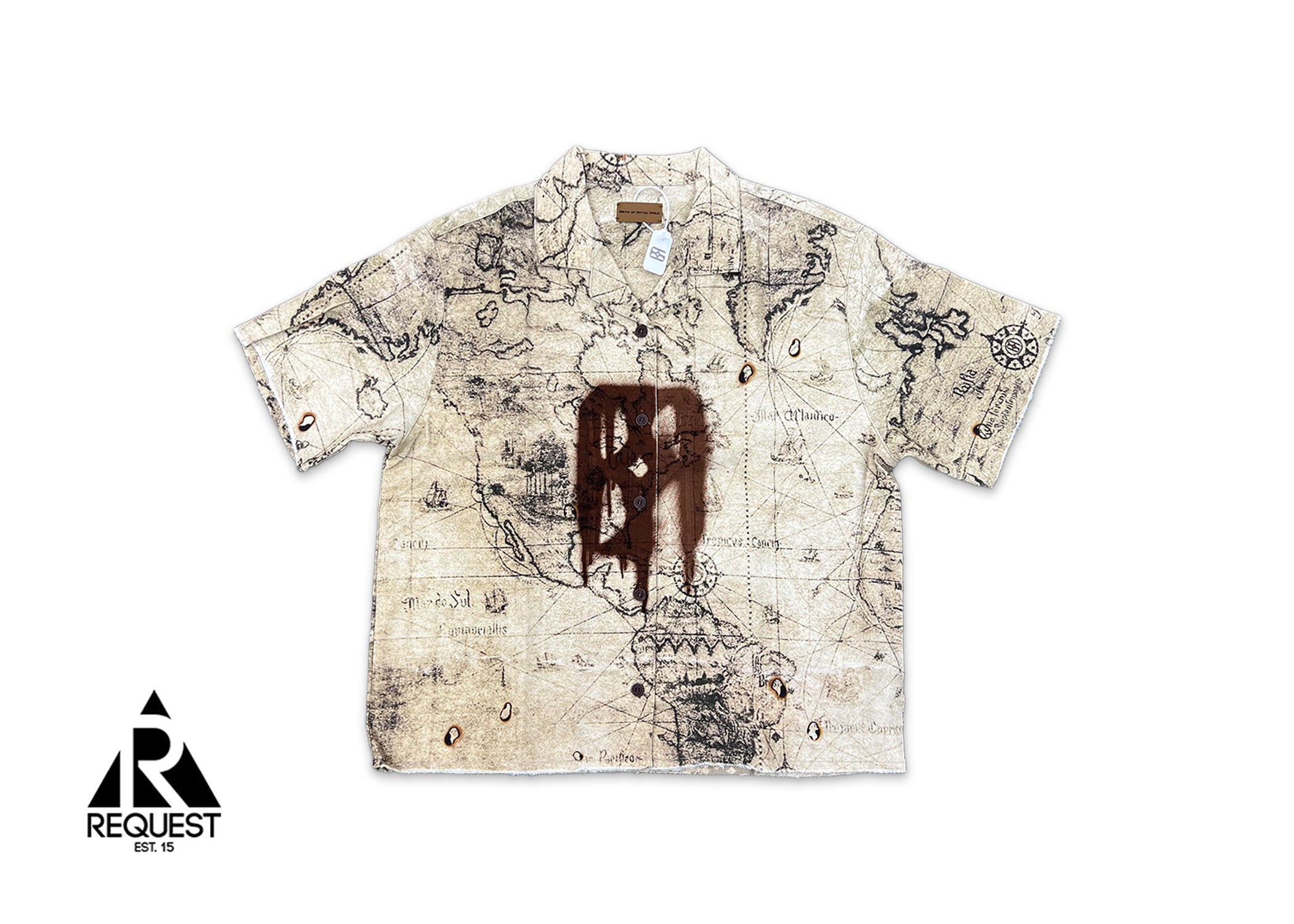 Birth of Royal Child, Nautical Map Shirt "Tan"