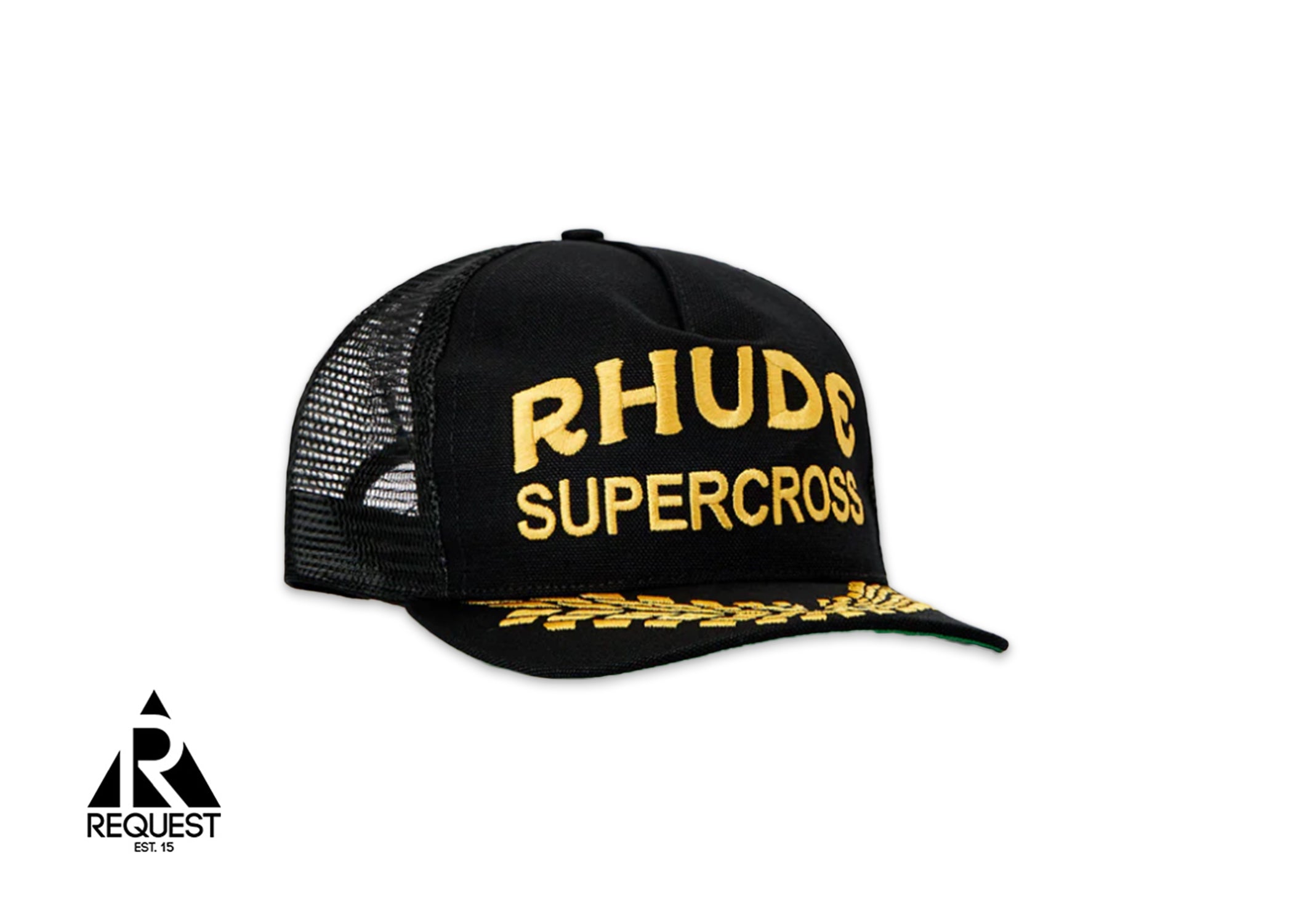 Rhude Supercross Trucker Canvas Hat "Black"