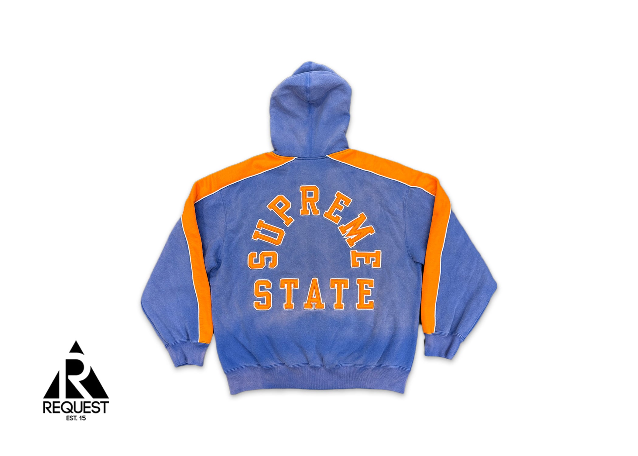 Supreme, State Zip Up Hooded Sweatshirt "Blue Orange"
