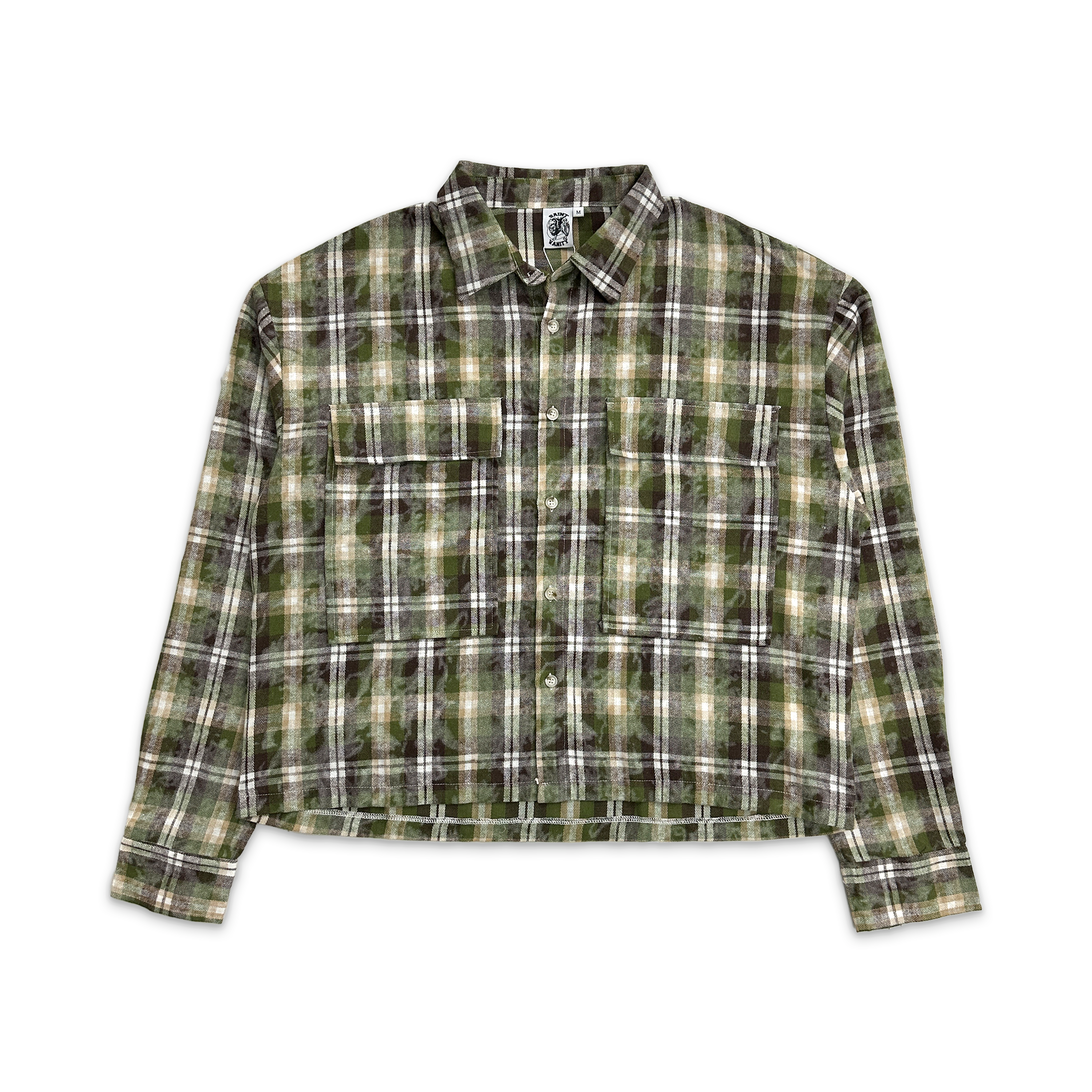 Saint Vanity, Classic Logo Flannel "Green & Brown"