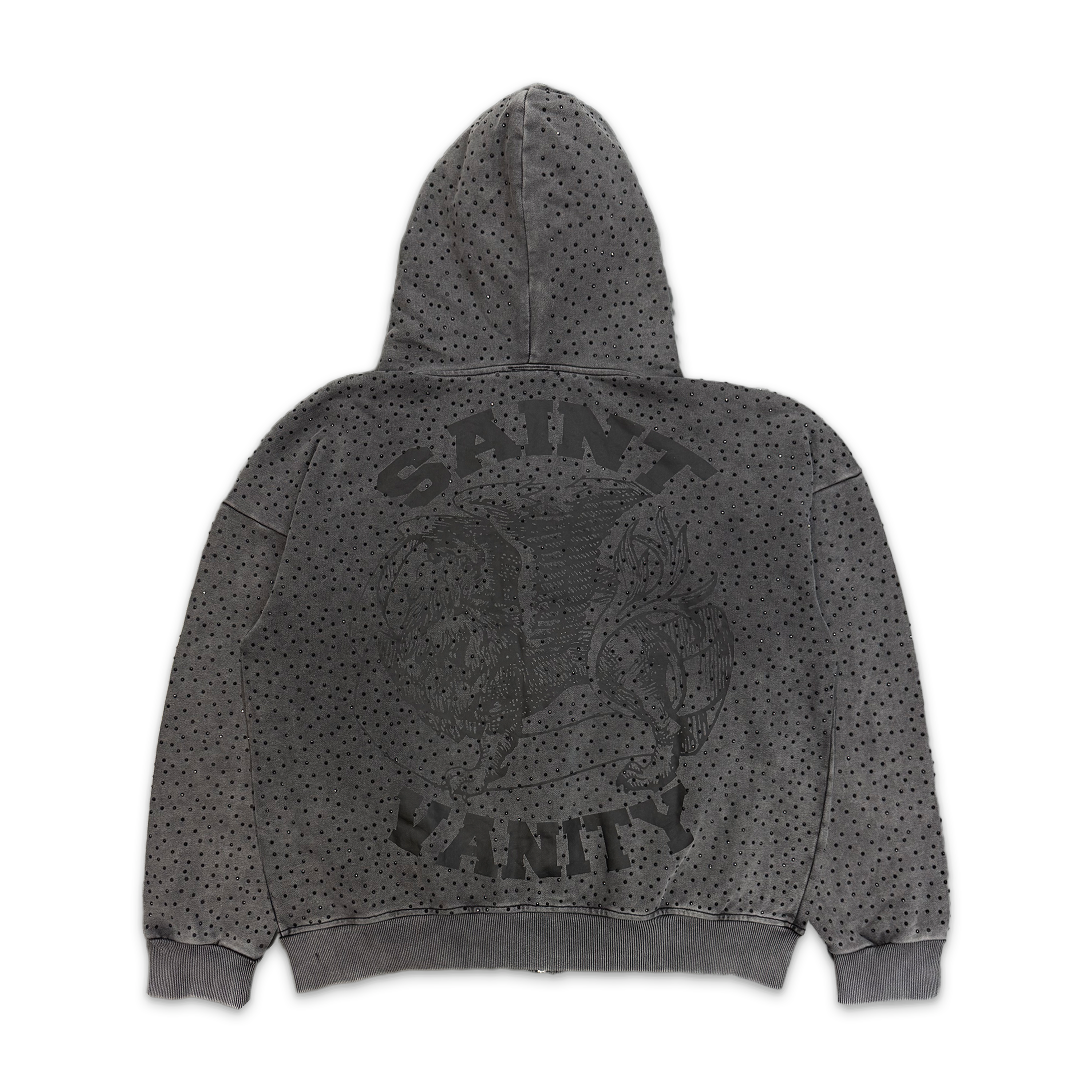 Saint Vanity, VVS Logo Zip Up Hoodie "Washed Black"