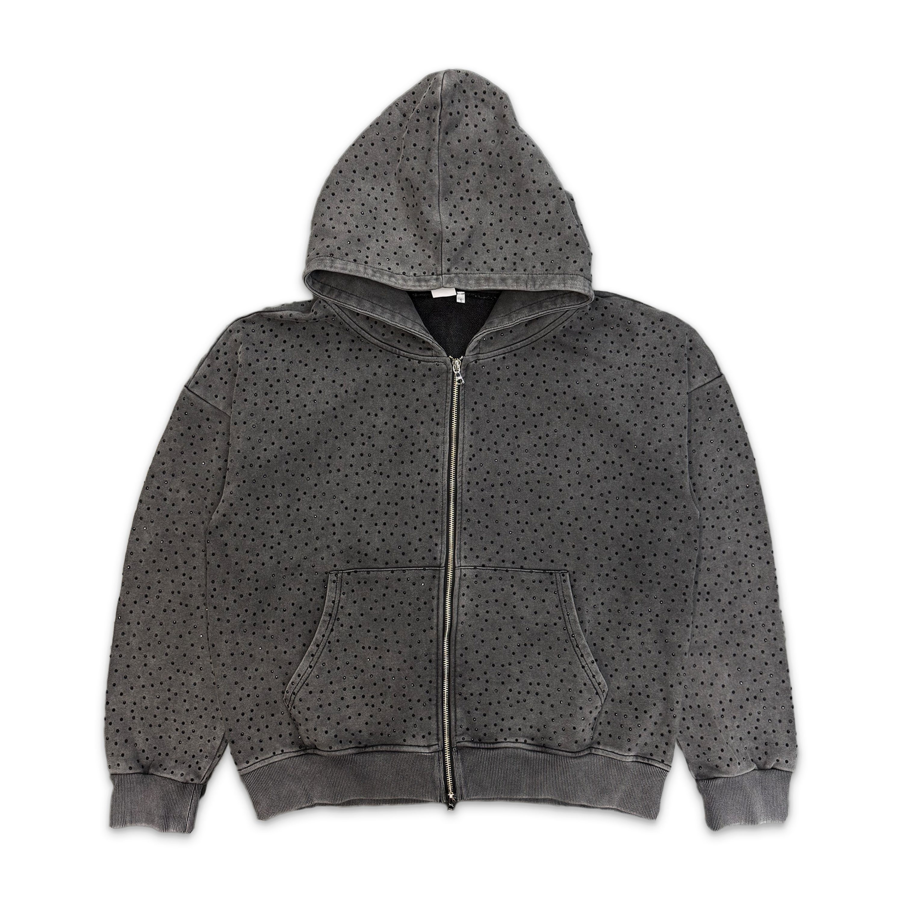 Saint Vanity, VVS Logo Zip Up Hoodie "Washed Black"