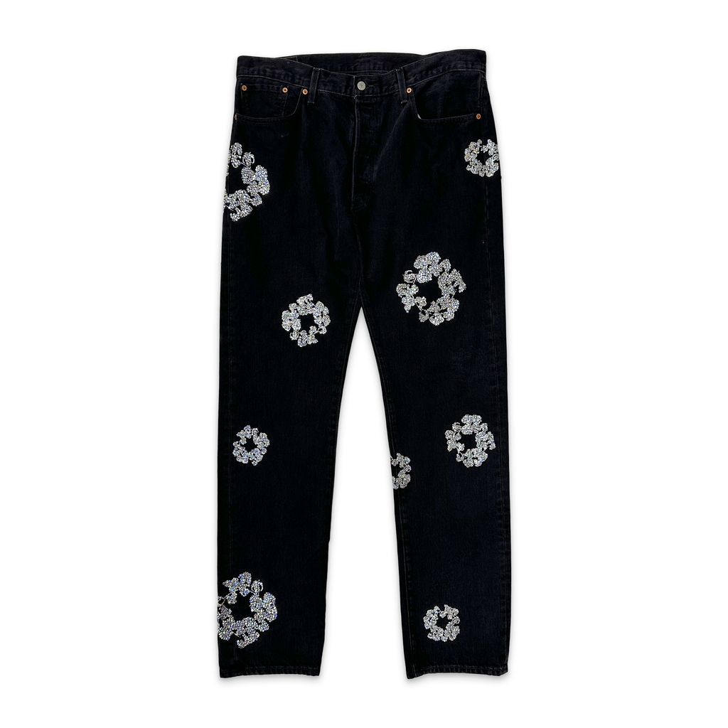 【dydoshop】TEARS JEAN Offset Denim Tears Jeans Blue Light Wash Size 38x34 In Hand