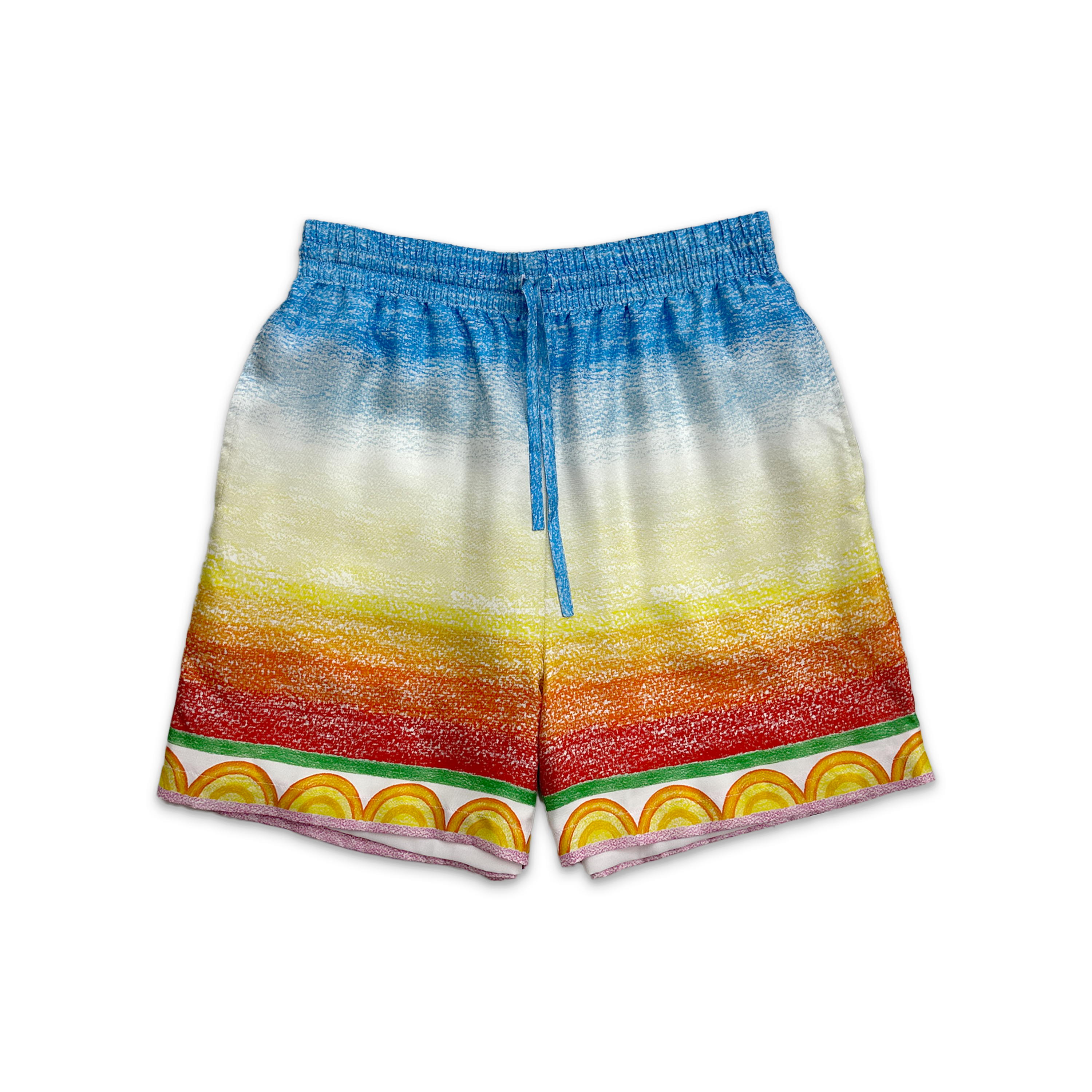 Casablanca, Silk Twill Shorts "Crayon Tennis Player"