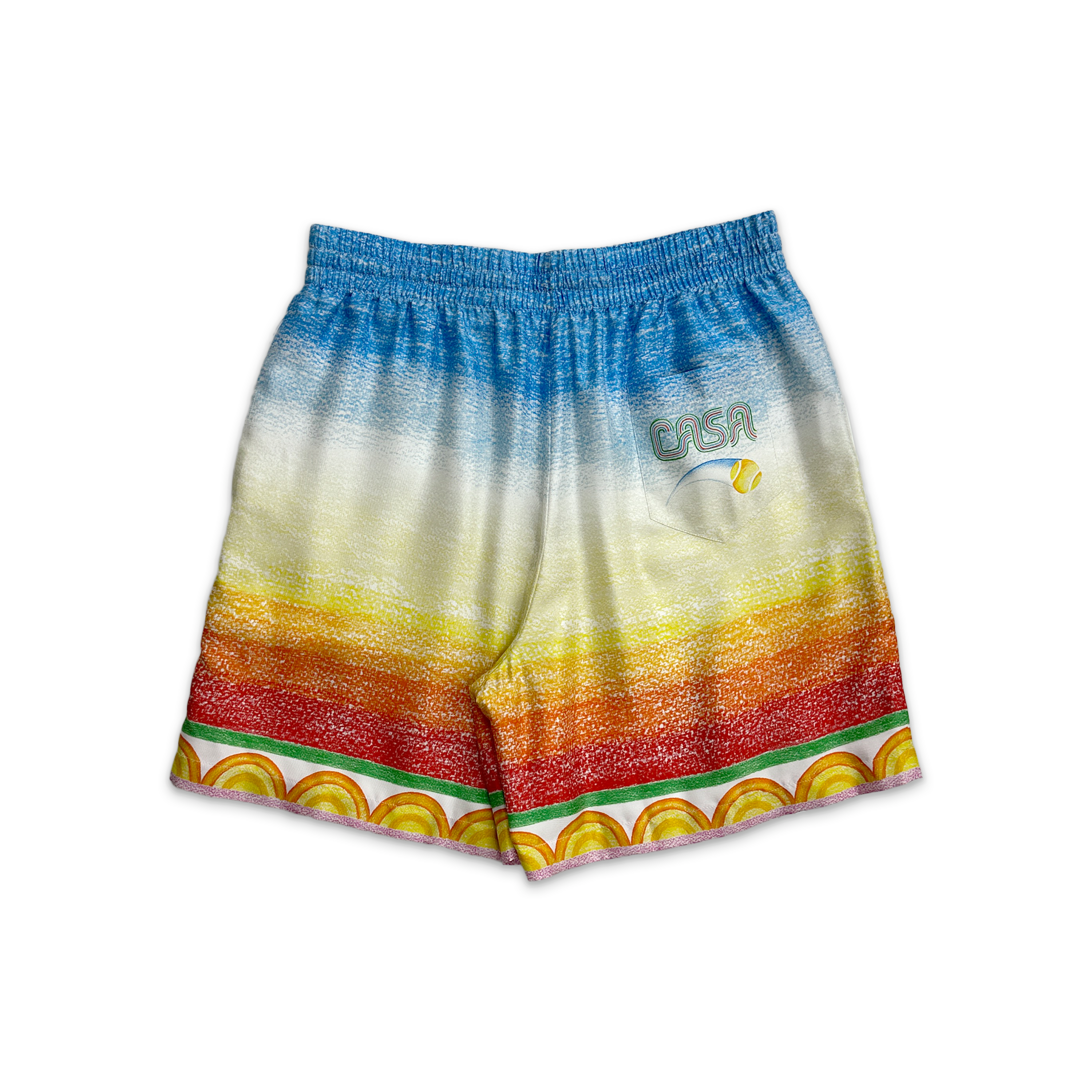 Casablanca, Silk Twill Shorts "Crayon Tennis Player"