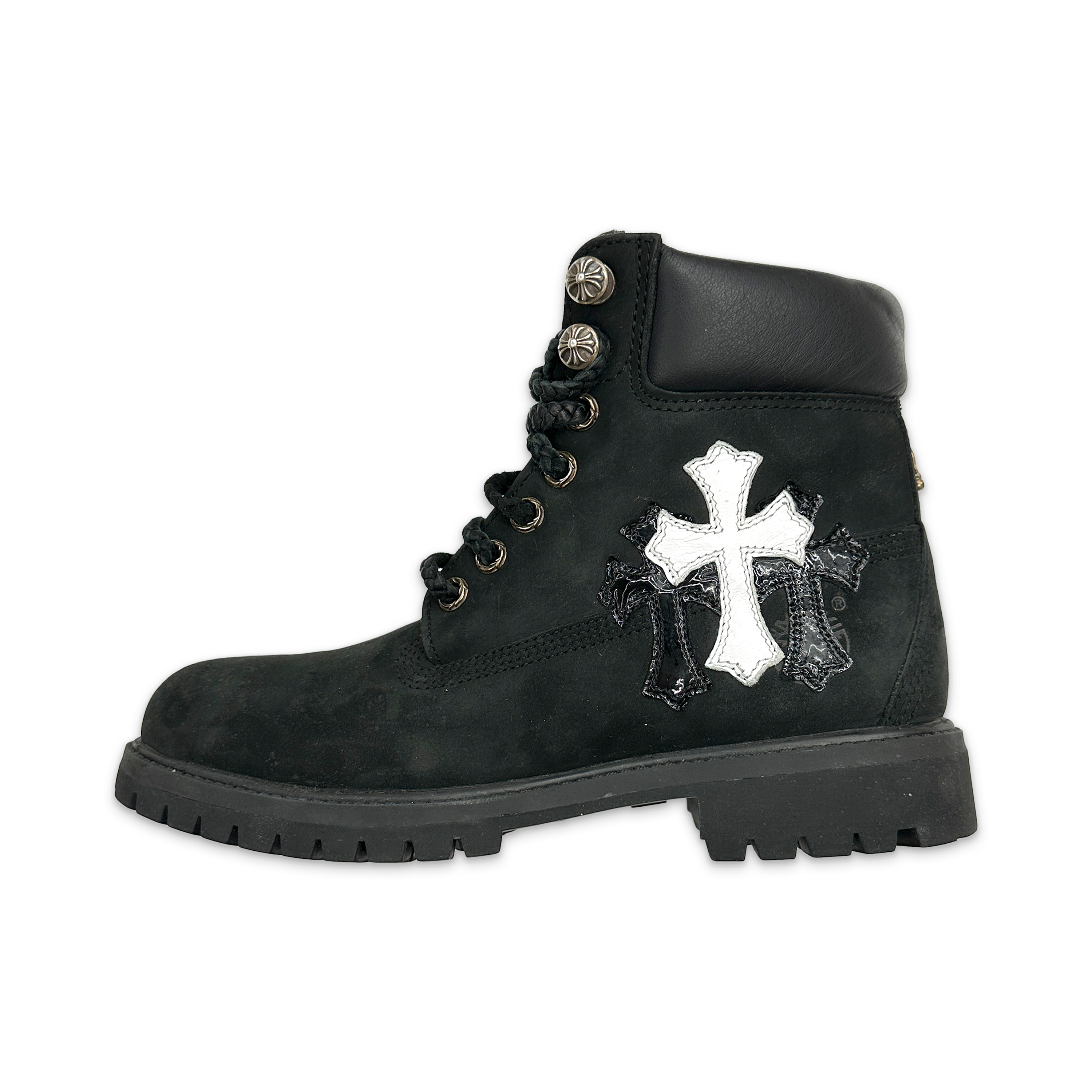 6 Inch Boot With Patches "Black Nubuck"