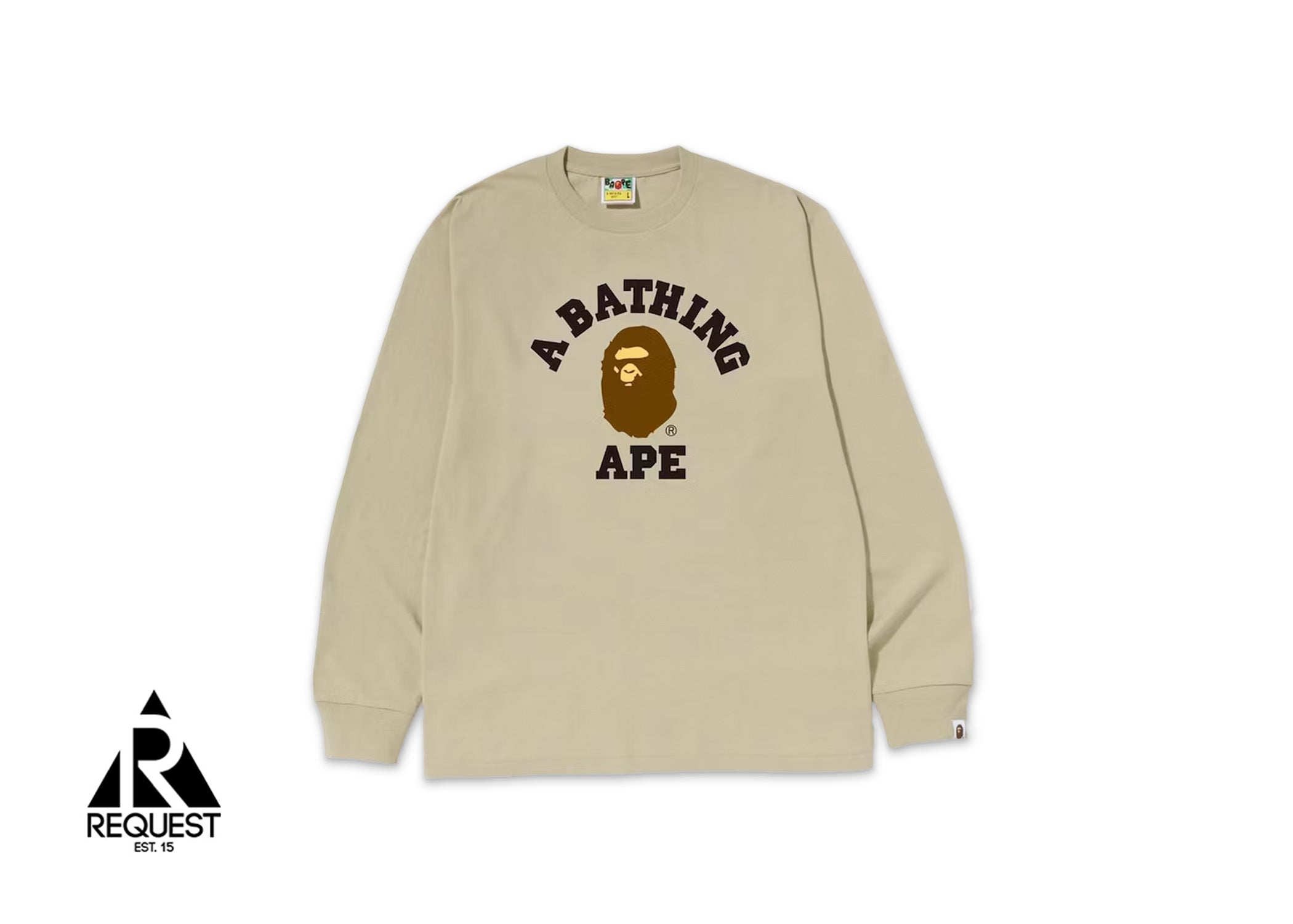 A Bathing Ape BAPE College L/S Tee “Beige”