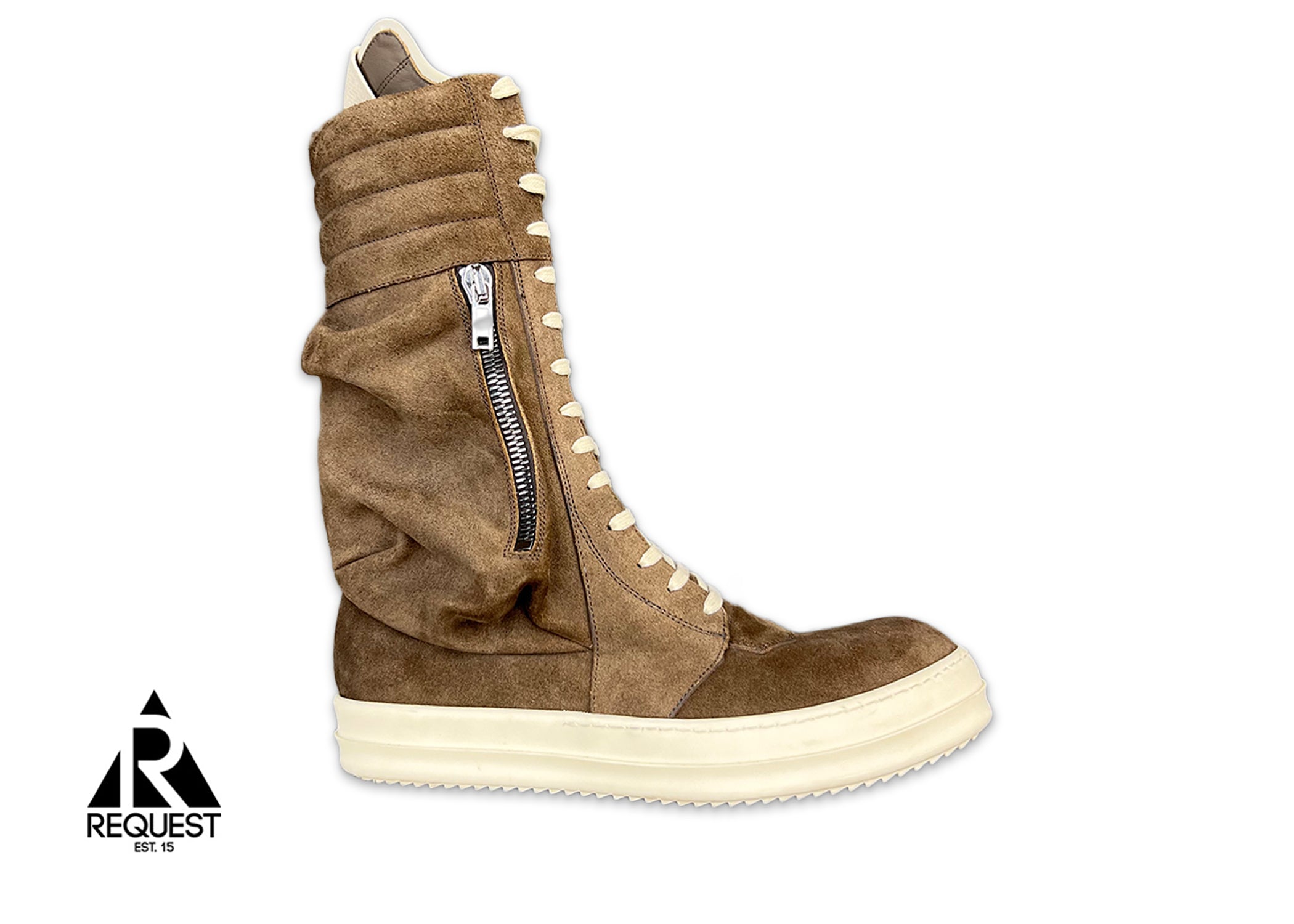 Rick Owens Cargo Basket Suede Boots "Dust Milk"