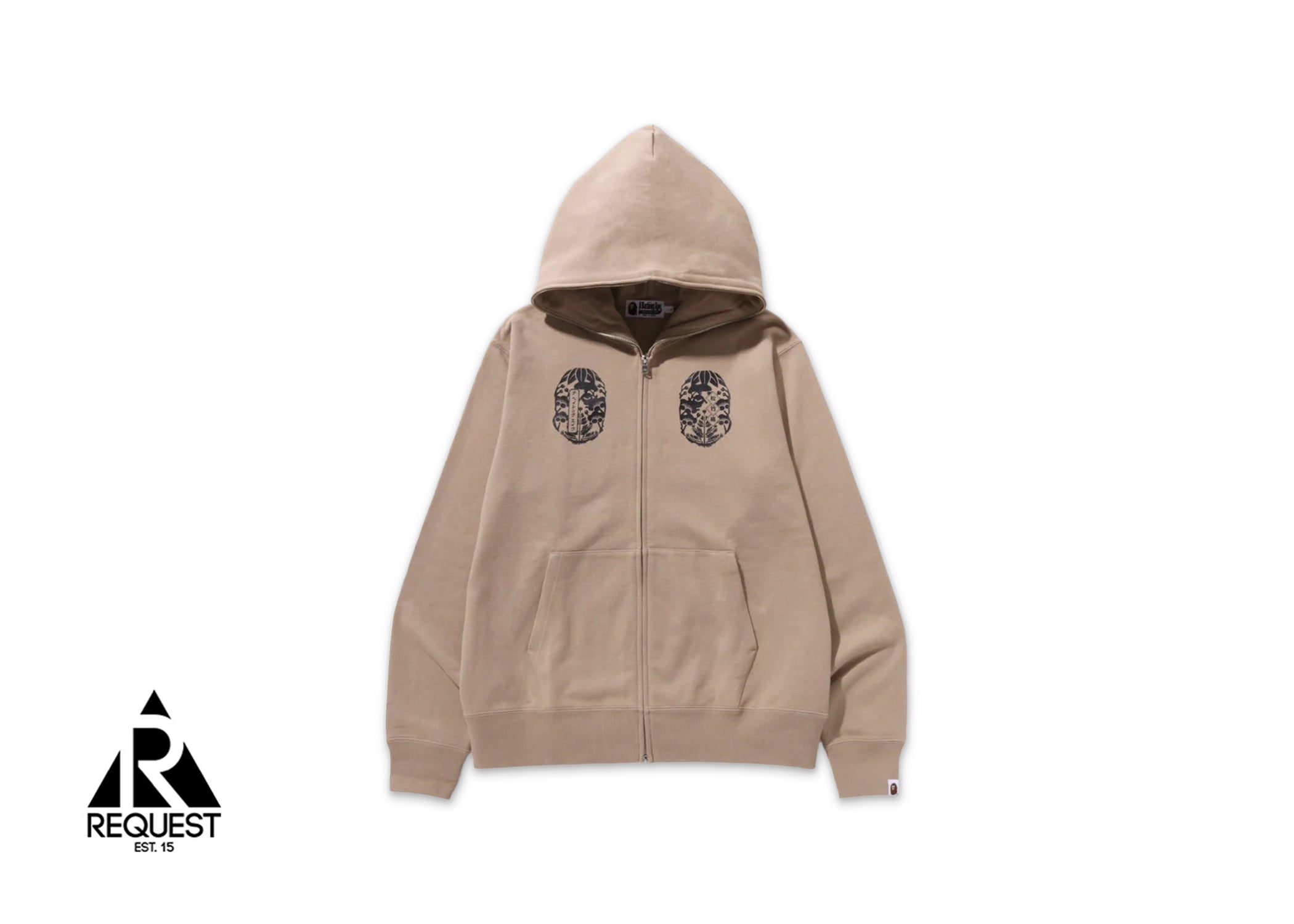 A Bathing Ape BAPE Japan Souvenir Zip Up Hoodie "Beige"