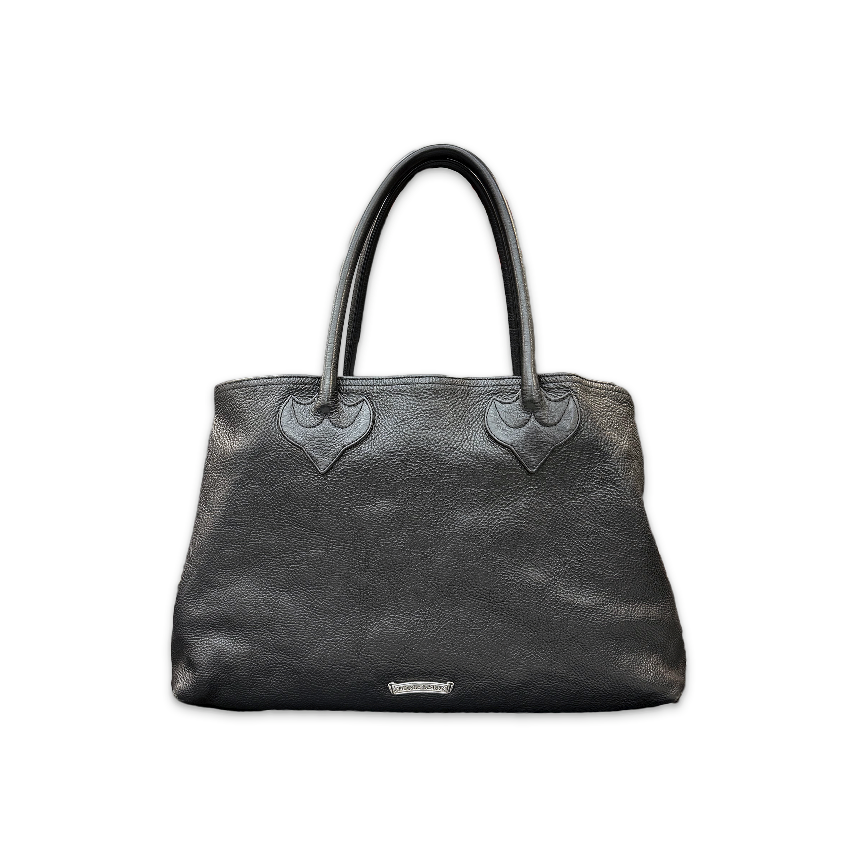 Triple Cross Leather Double Snap Tote Bag "Black"