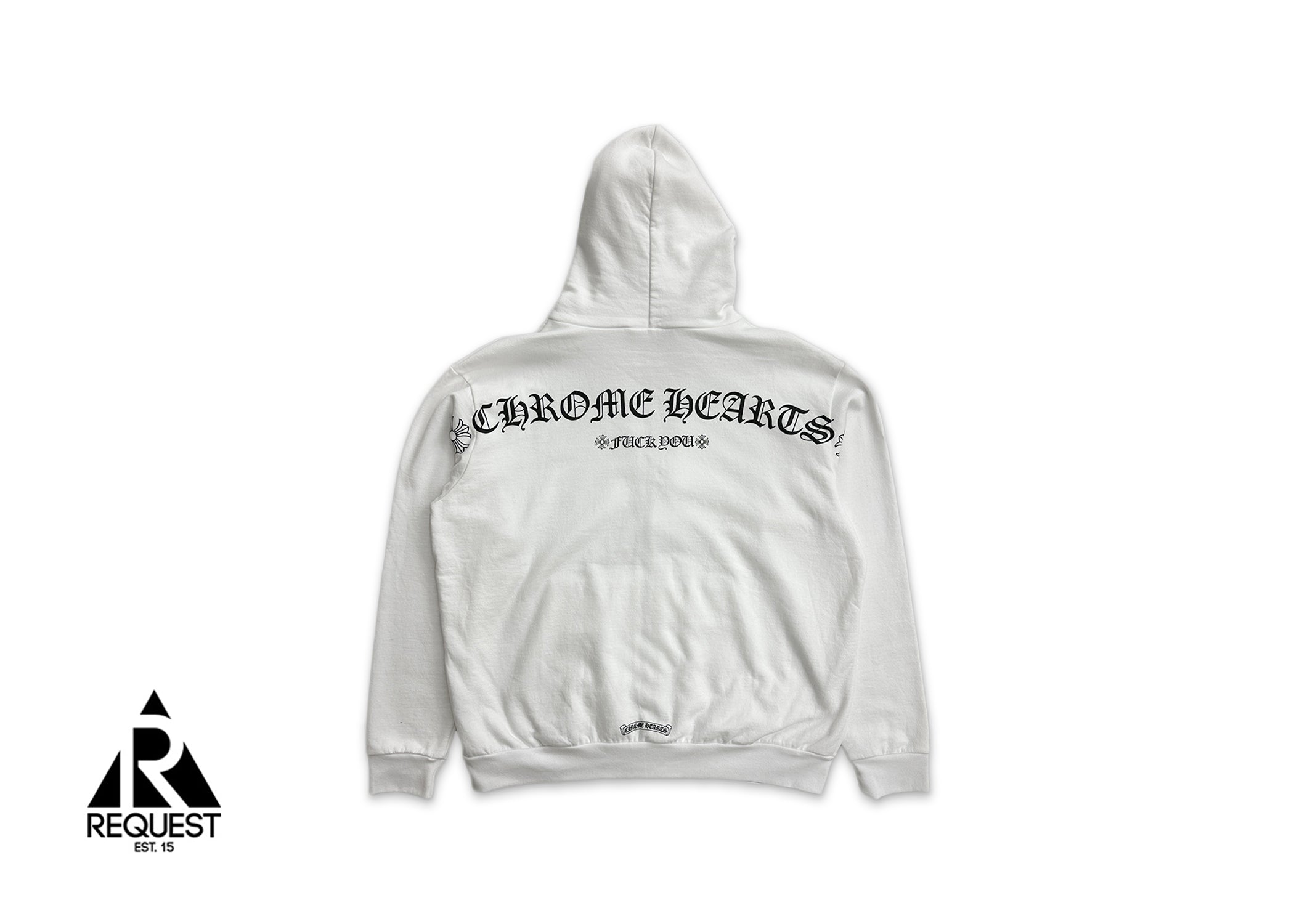 Chrome Hearts, T-Logo Script Letters Zip Up Hoodie "White"