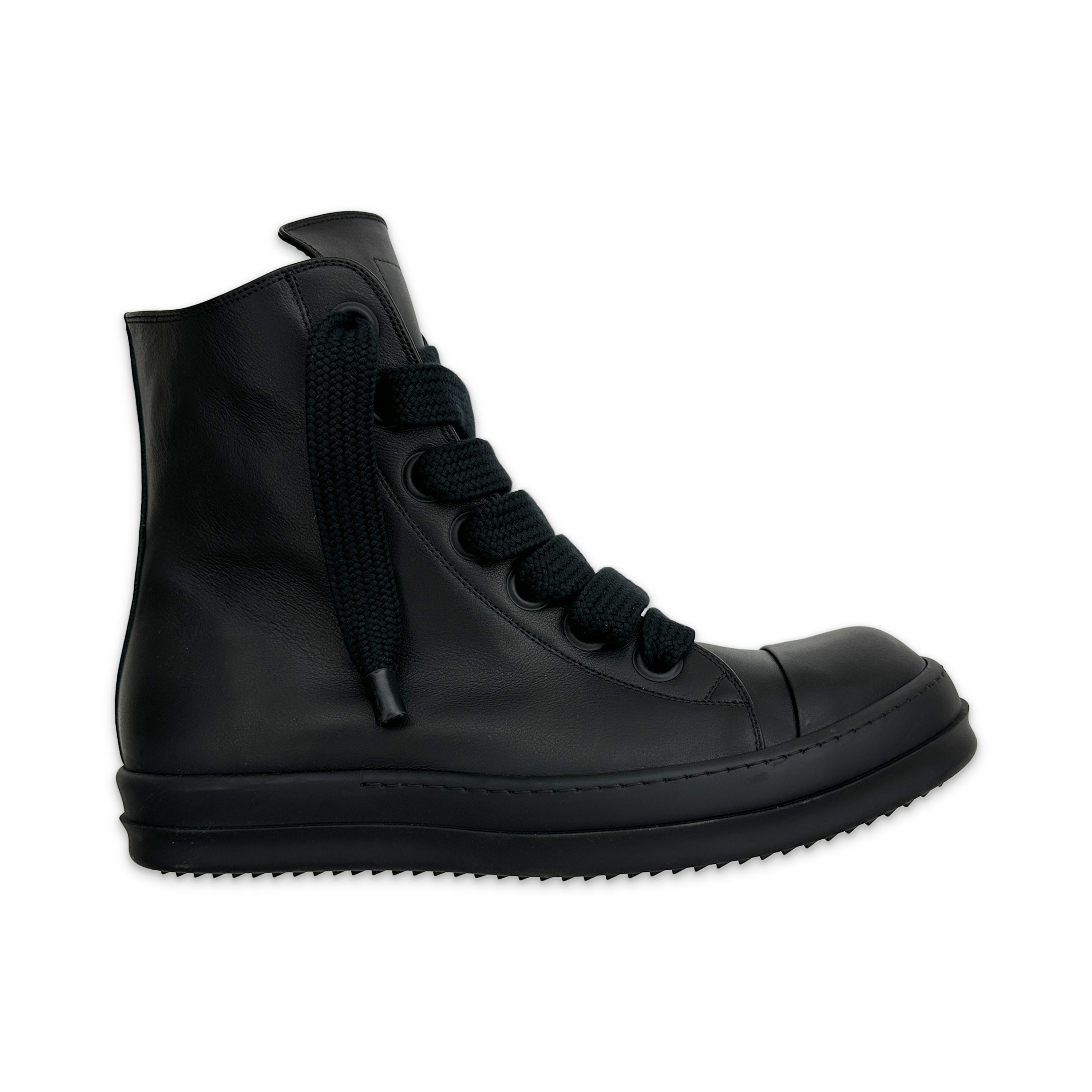 Rick Owens, Lido Jumbo Lace Leather Ramones High "Triple Black"