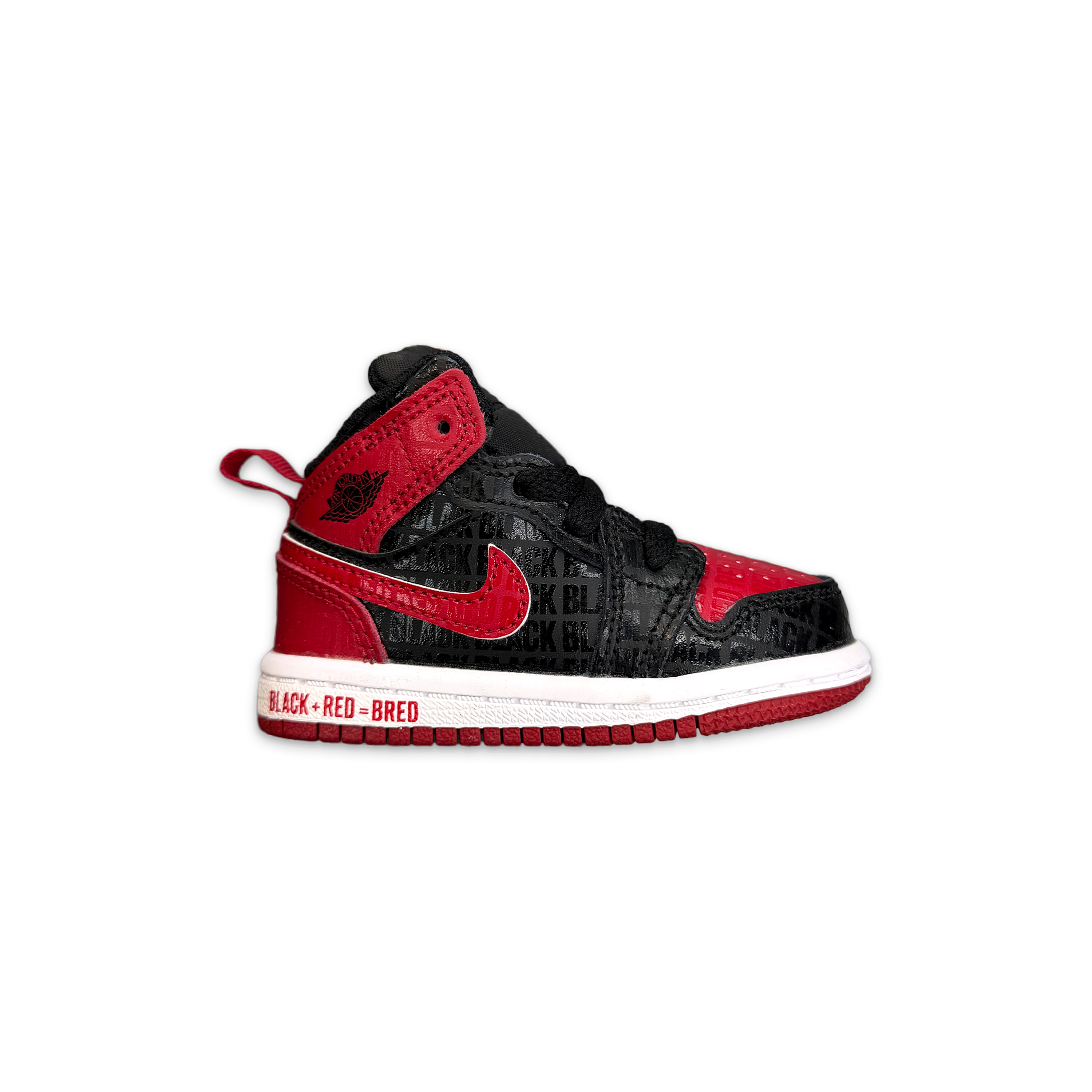 Air Jordan 1 Mid "Black + Red = Bred" (TD)