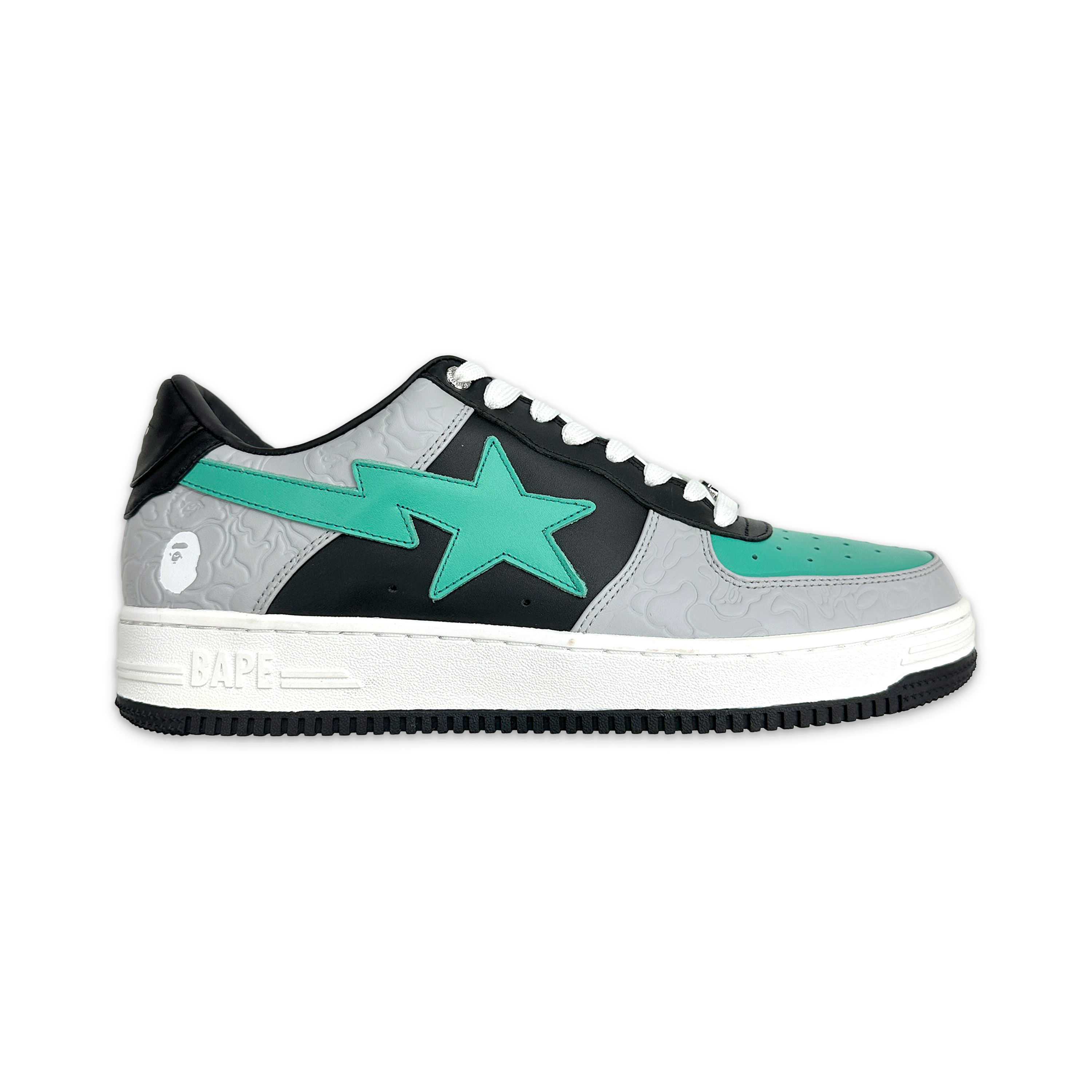 A Bathing Ape (BAPE), Bapesta Leather Low “Grey Green Black"