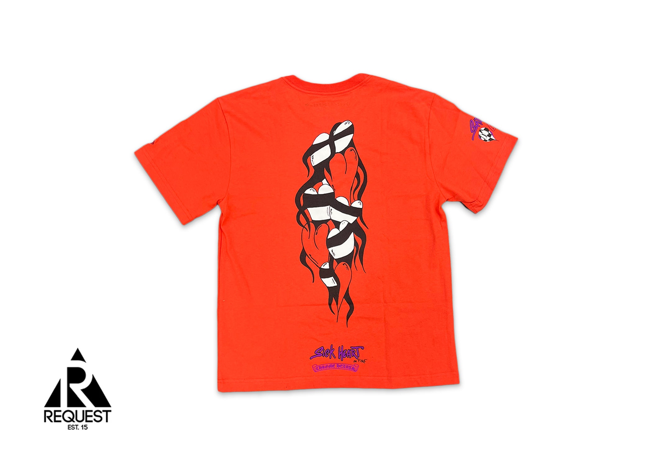 Chrome Hearts Matty Boy Tee "Sick Heart on Fire"