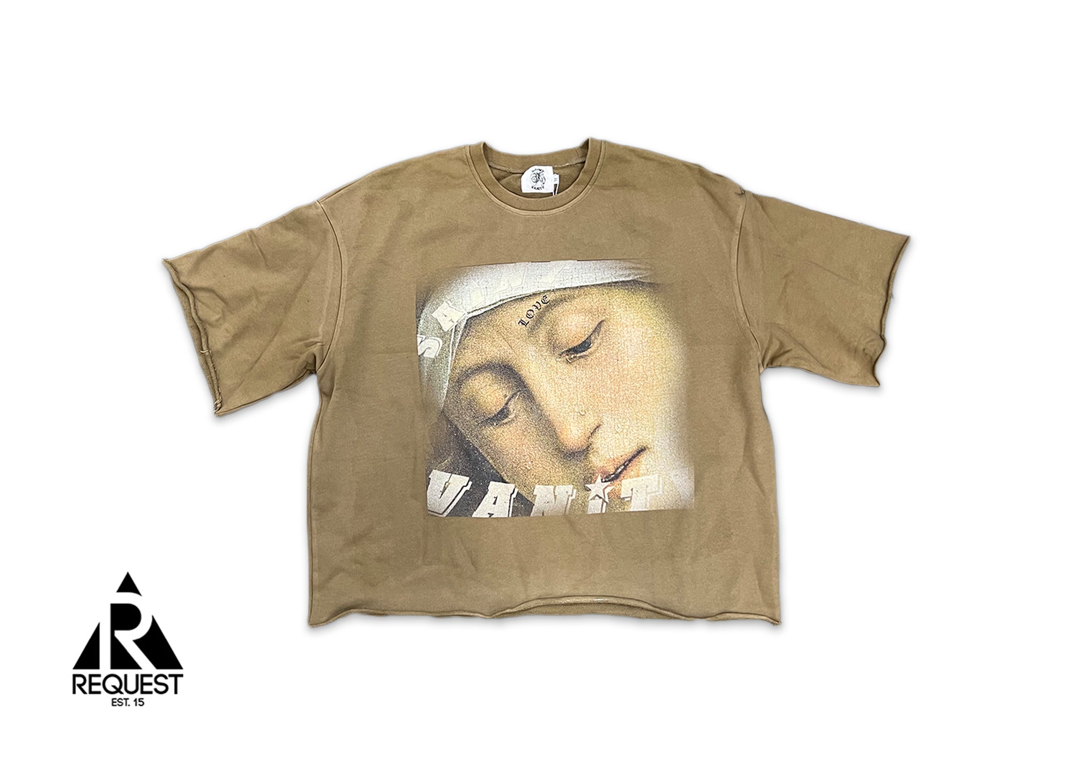 Saint Vanity Love Saint Cropped Crewneck "Tan"