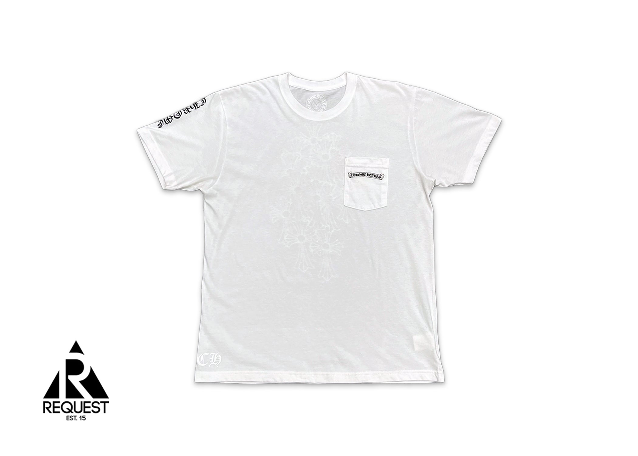 Chrome Hearts, Cemetery Cross Shoulder Logo Tee "White"