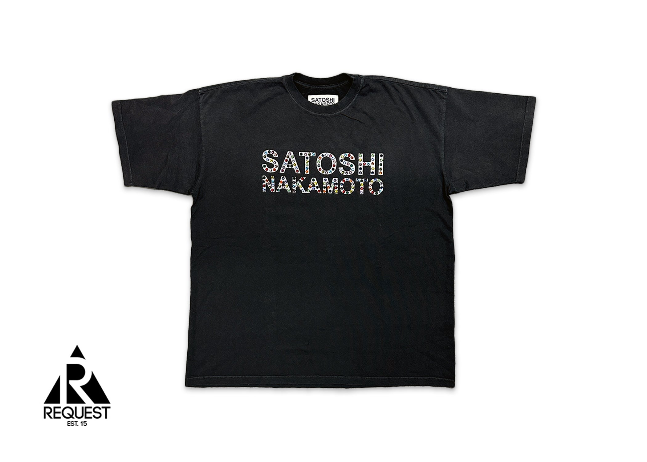 Satoshi Nakamoto, Studded Tee “Vintage Black"