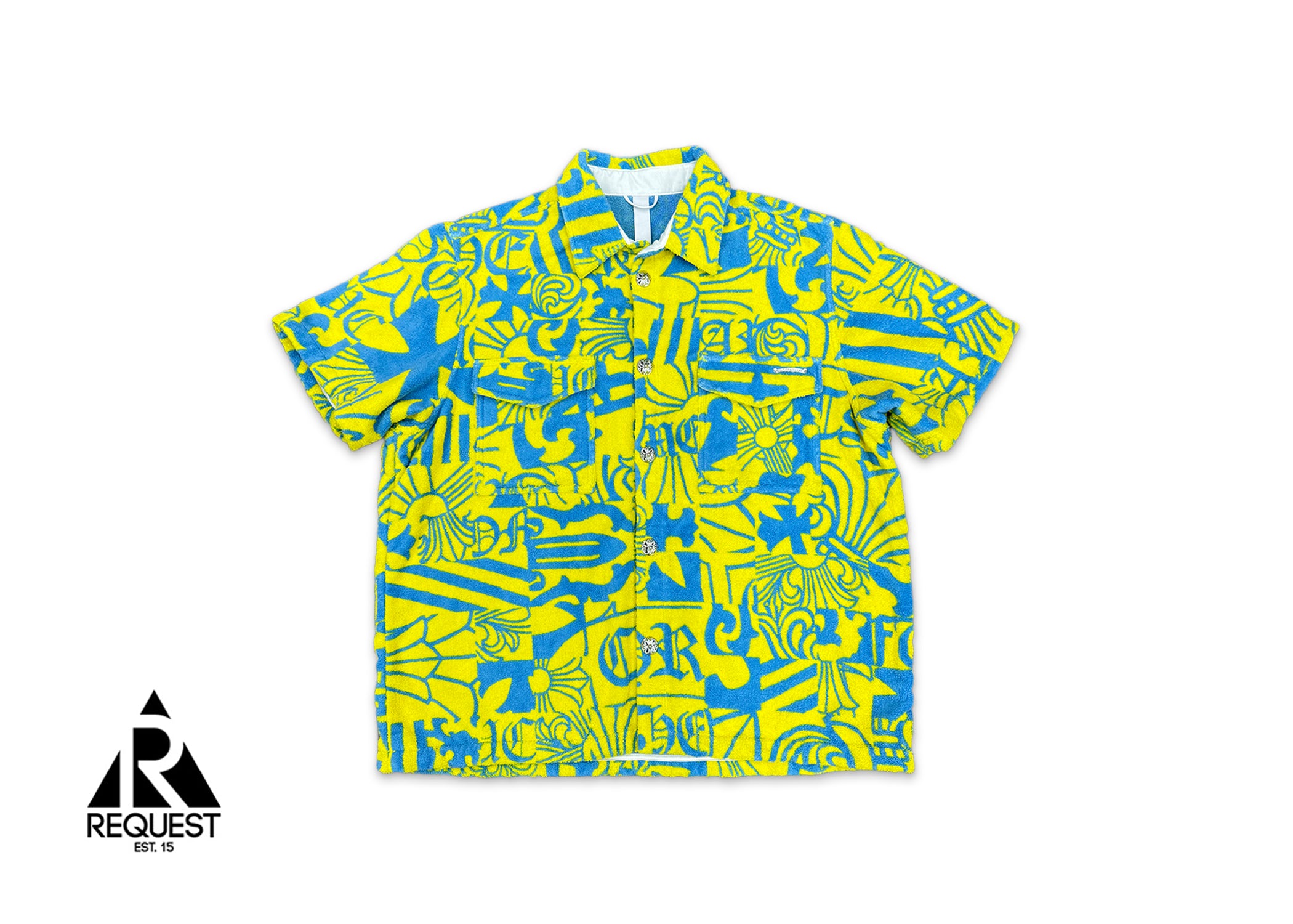 Chrome Hearts Terry Cloth Button Up "Yellow/Blue"