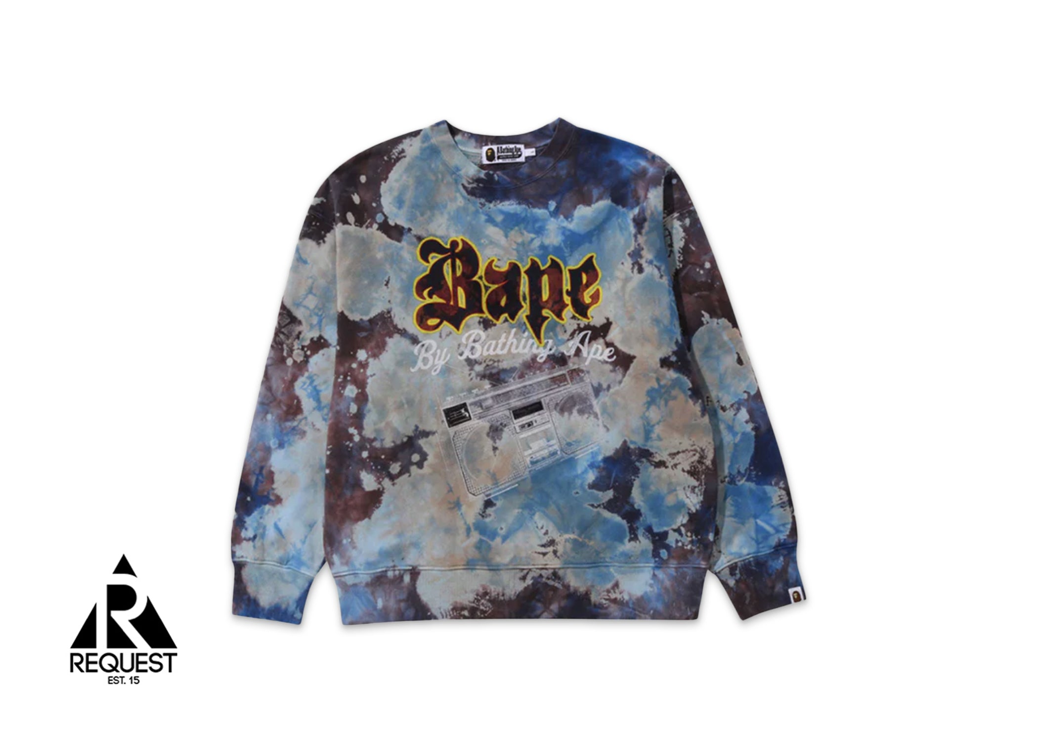 A Bathing Ape BAPE Boom Box Crewneck "Tie Dye"
