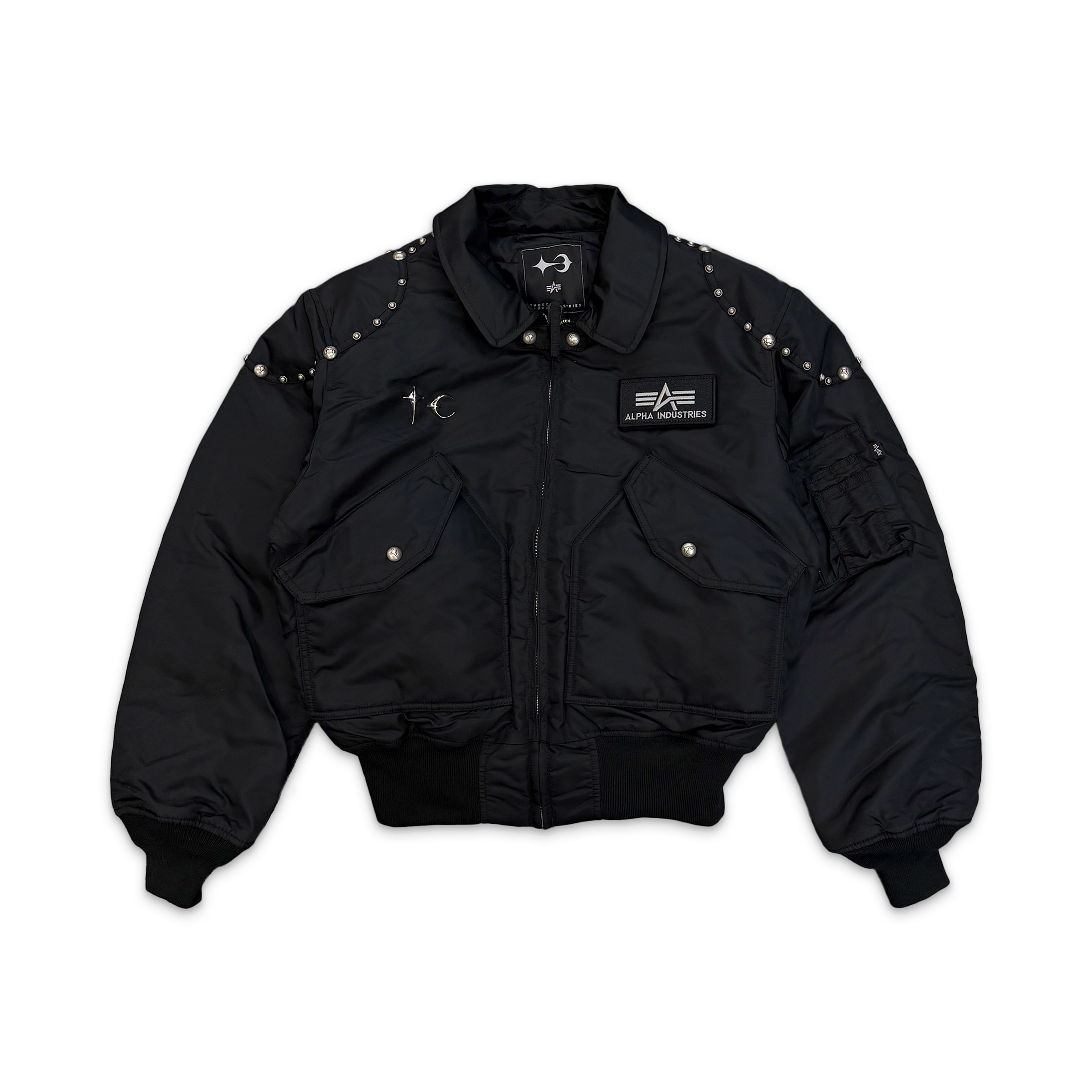 x Alpha Industries Rivet Button Bomber Jacket "Black"