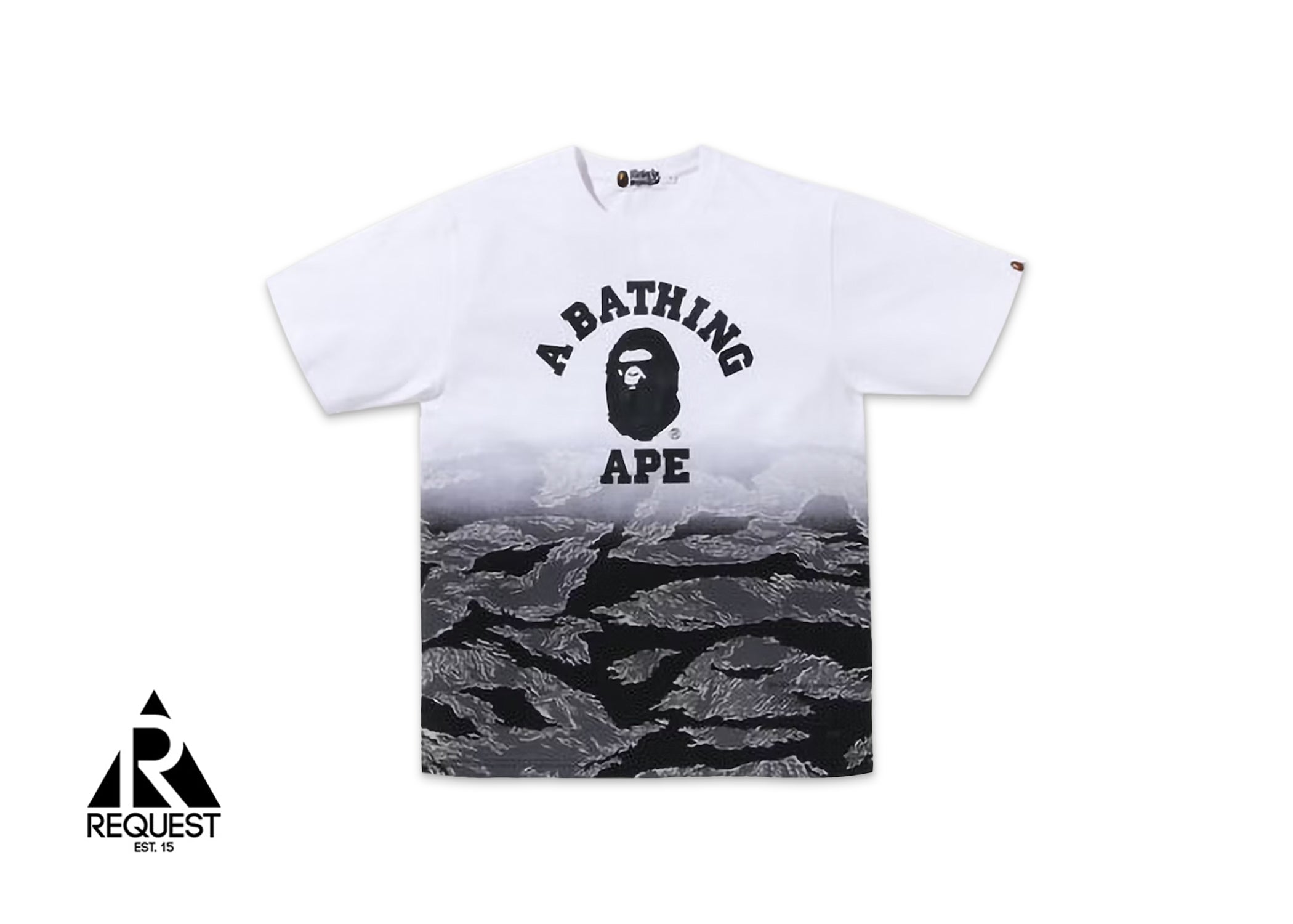 A Bathing Ape BAPE Tiger Camo Gradation College Tee "Black"