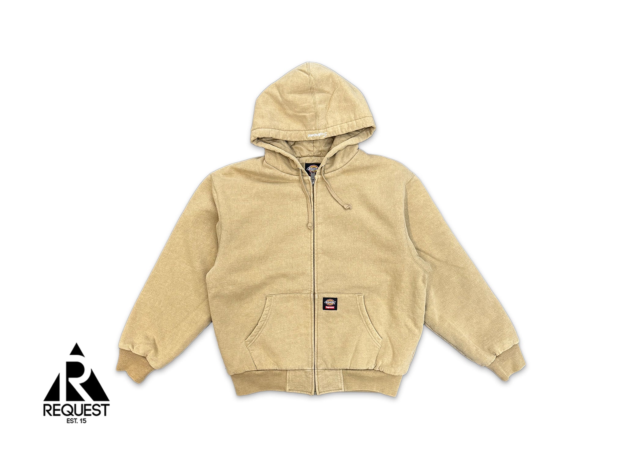 Supreme, x Dickies Quilted Lined Zip Up Hoodie "Light Tan"