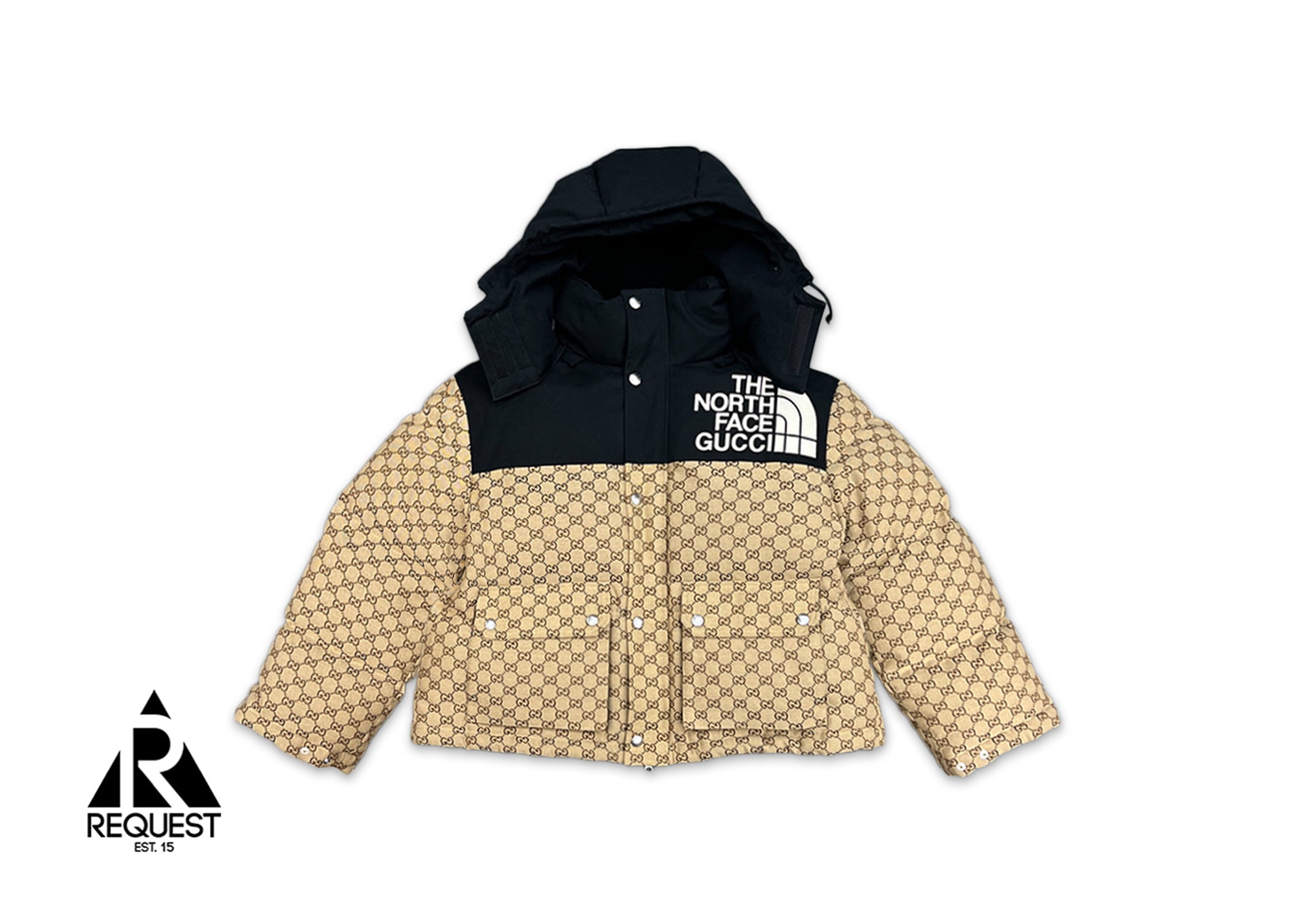 Gucci, x The North Face GG Monogram Padded Coat "Beige/Ebony/Black"