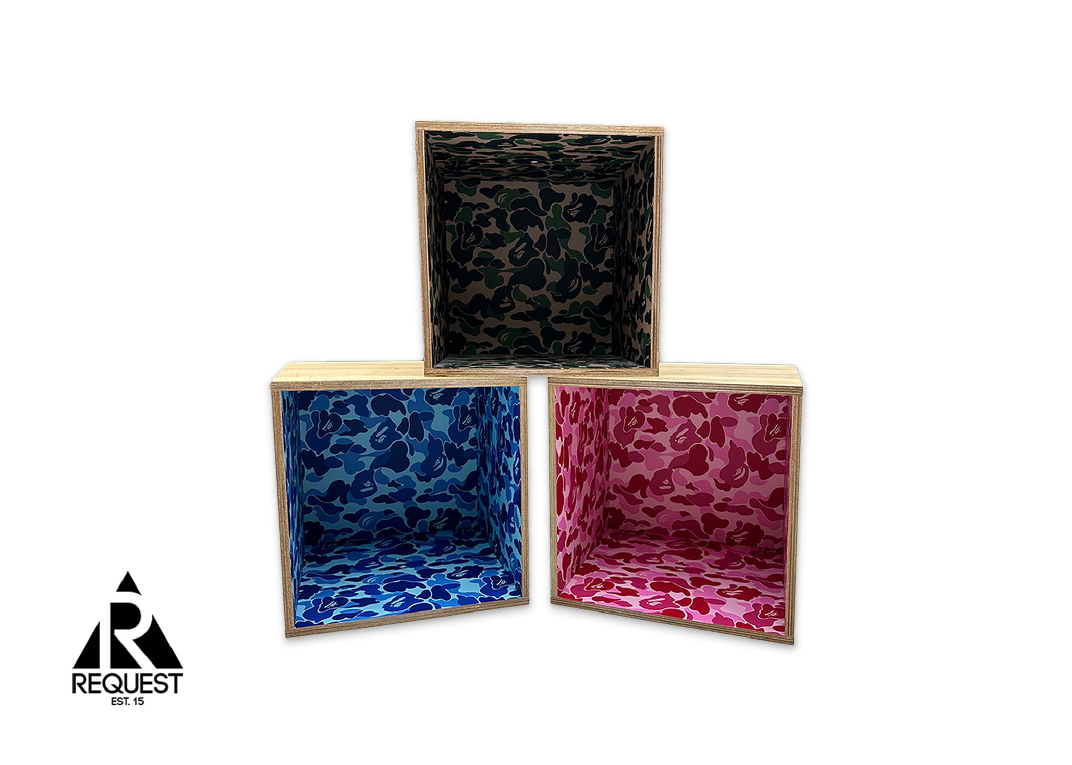 A Bathing Ape (BAPE), x Fabrick x Karimoku ABC Camo Square Shelf