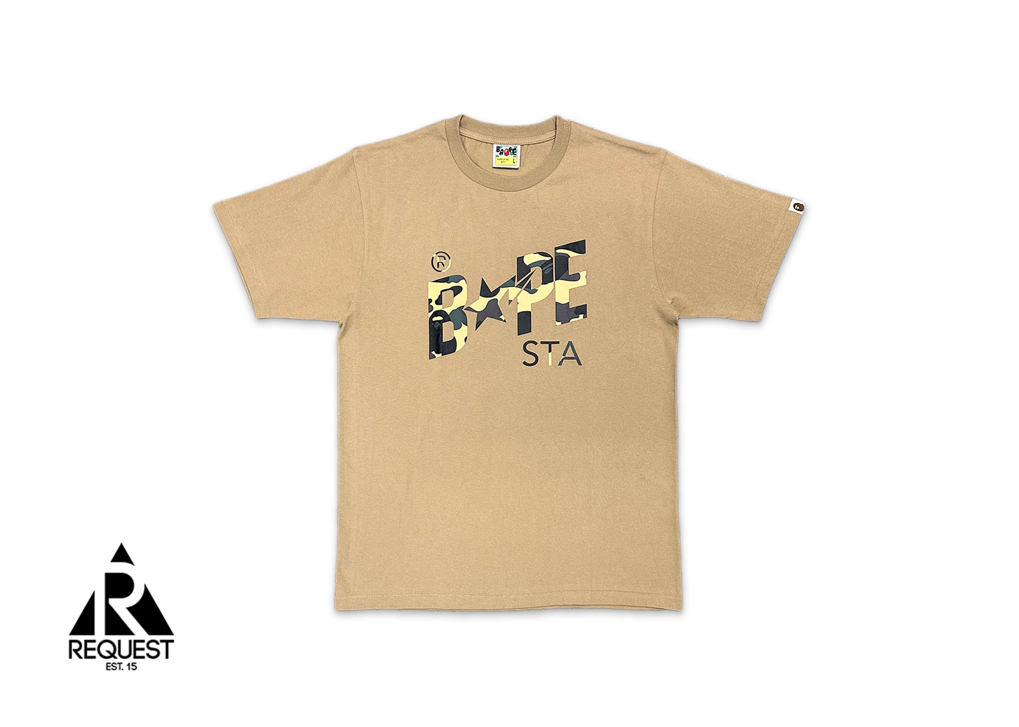 A Bathing Ape (BAPE), Yellow 1st Camo STA Logo Tee "Tan"