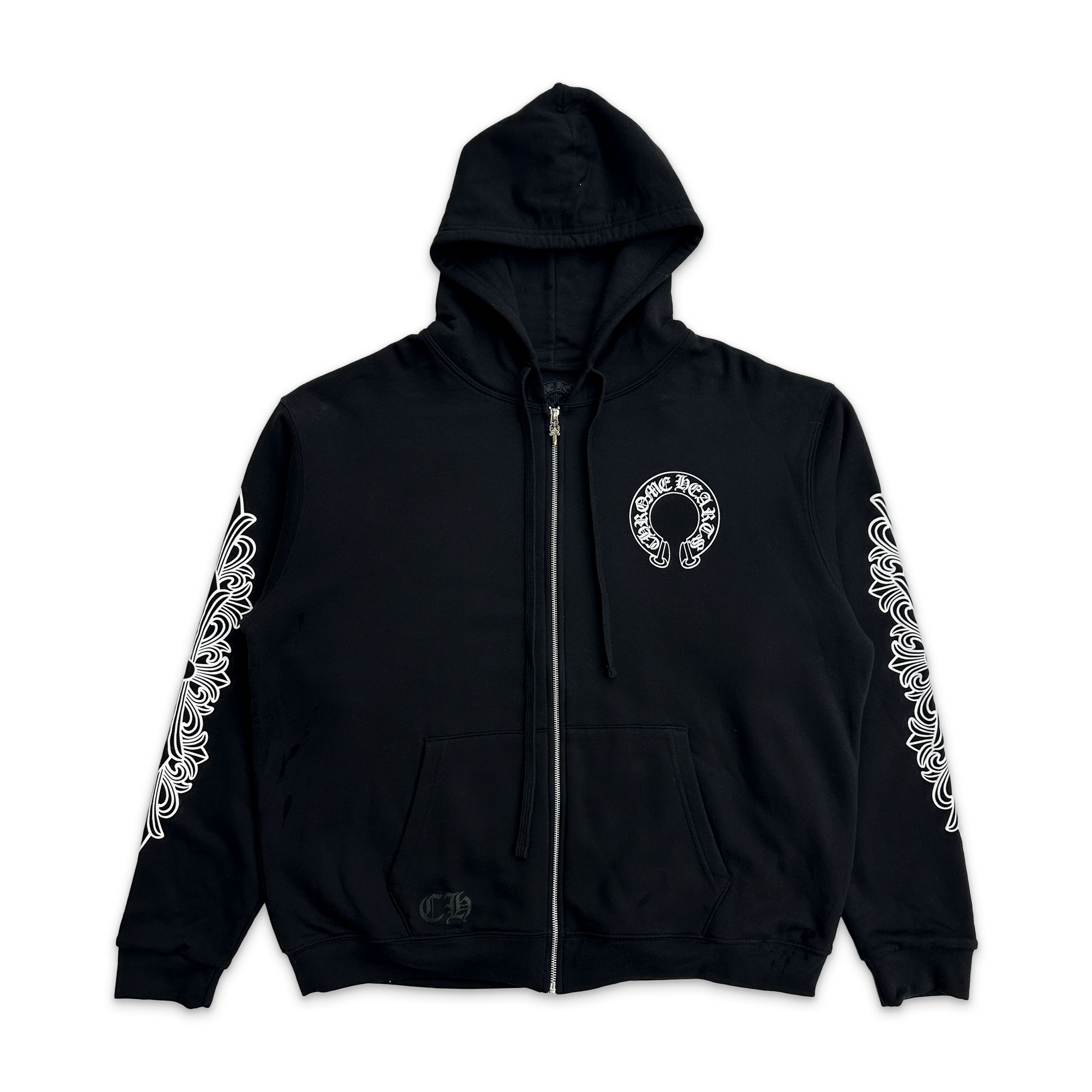 Chrome Hearts, Horseshoe Thermal Zip Up Hoodie "Black"