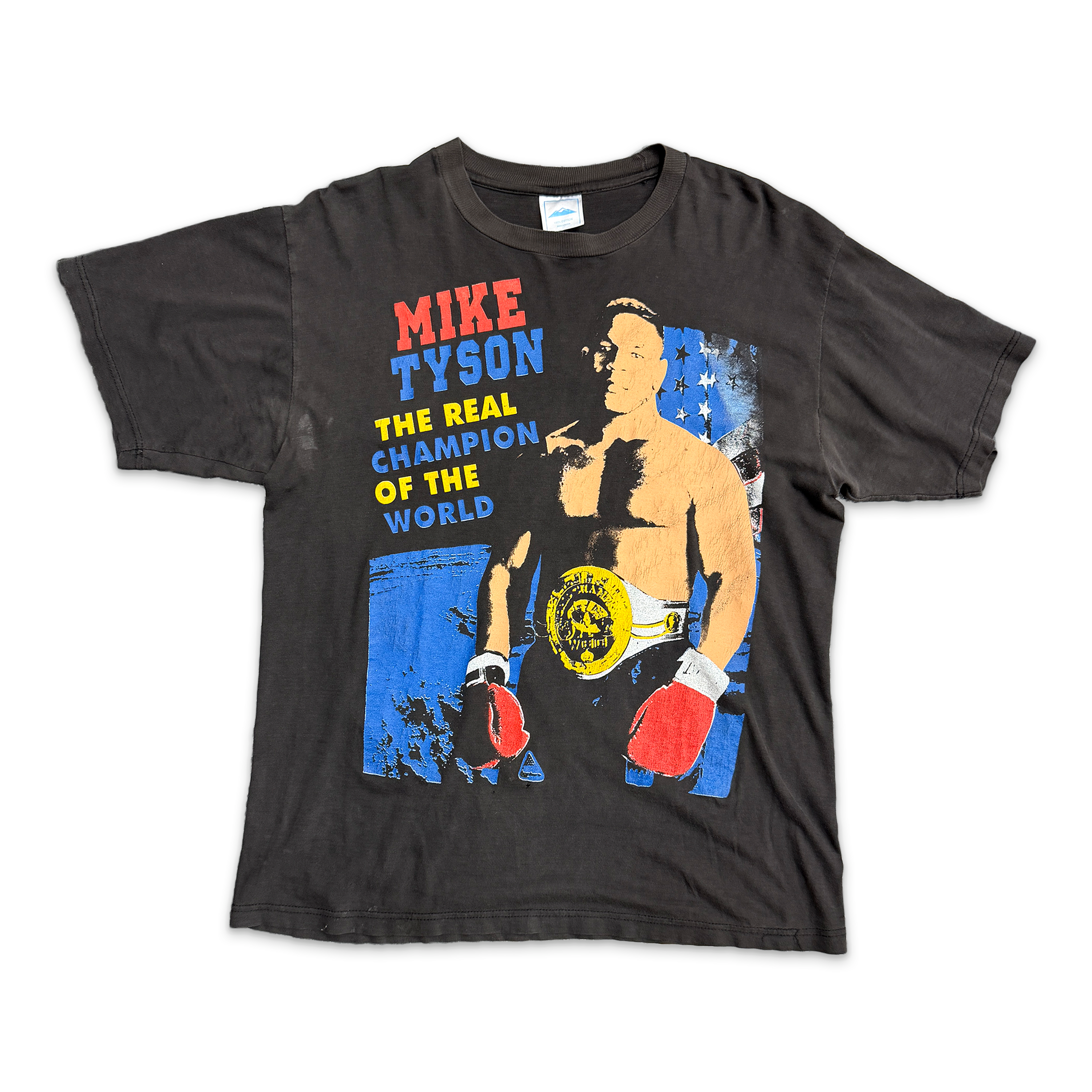 Mike Tyson "The Real Champion Of The World" Faded Black