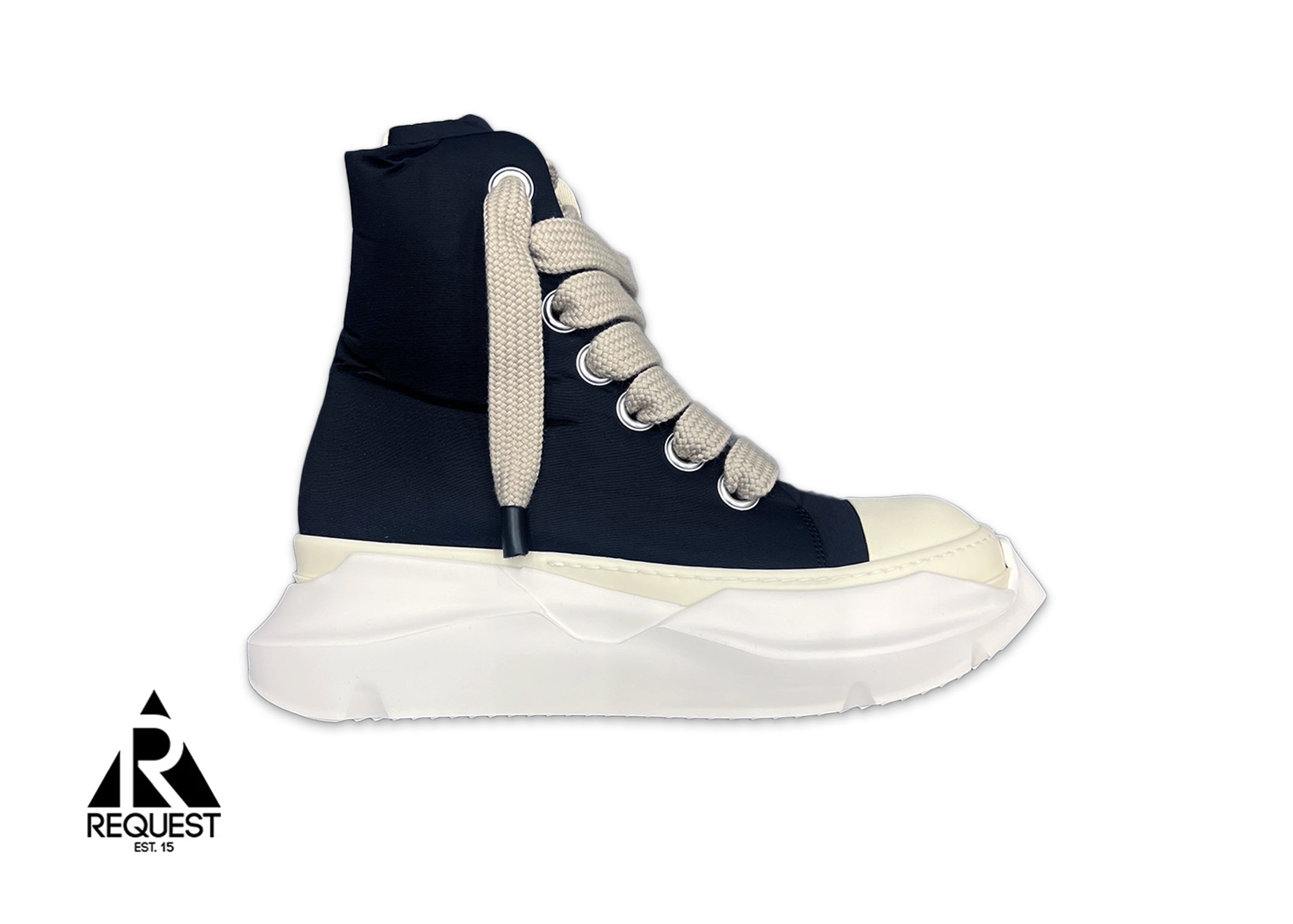 Rick Owens DRKSHDW, Porterville Padded Jumbo Abstract Sole Ramones High "Black Milk"