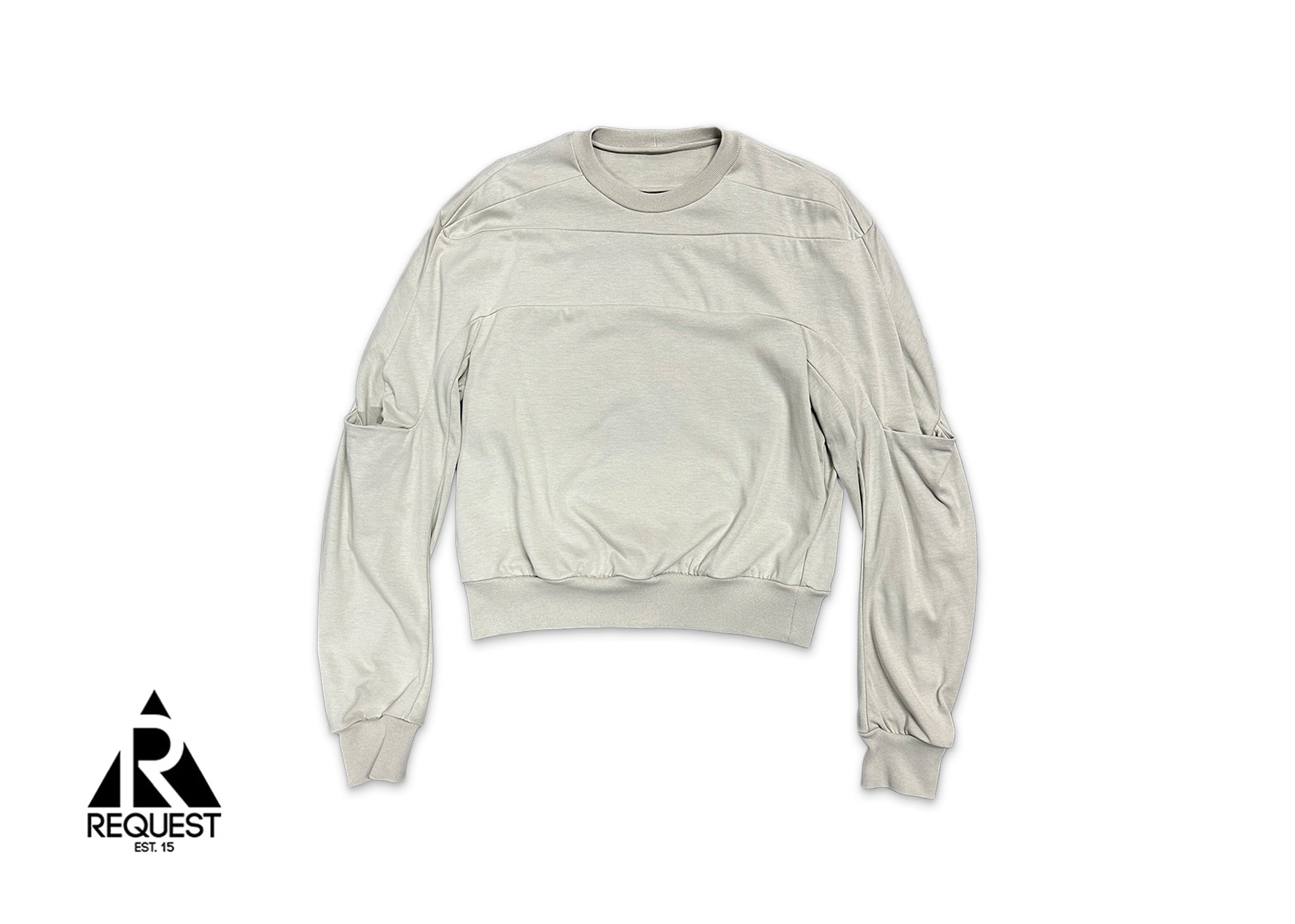 Rick Owens DRKSHDW, Geth Panelled Cotton-Jersey Sweatshirt "Ivory"