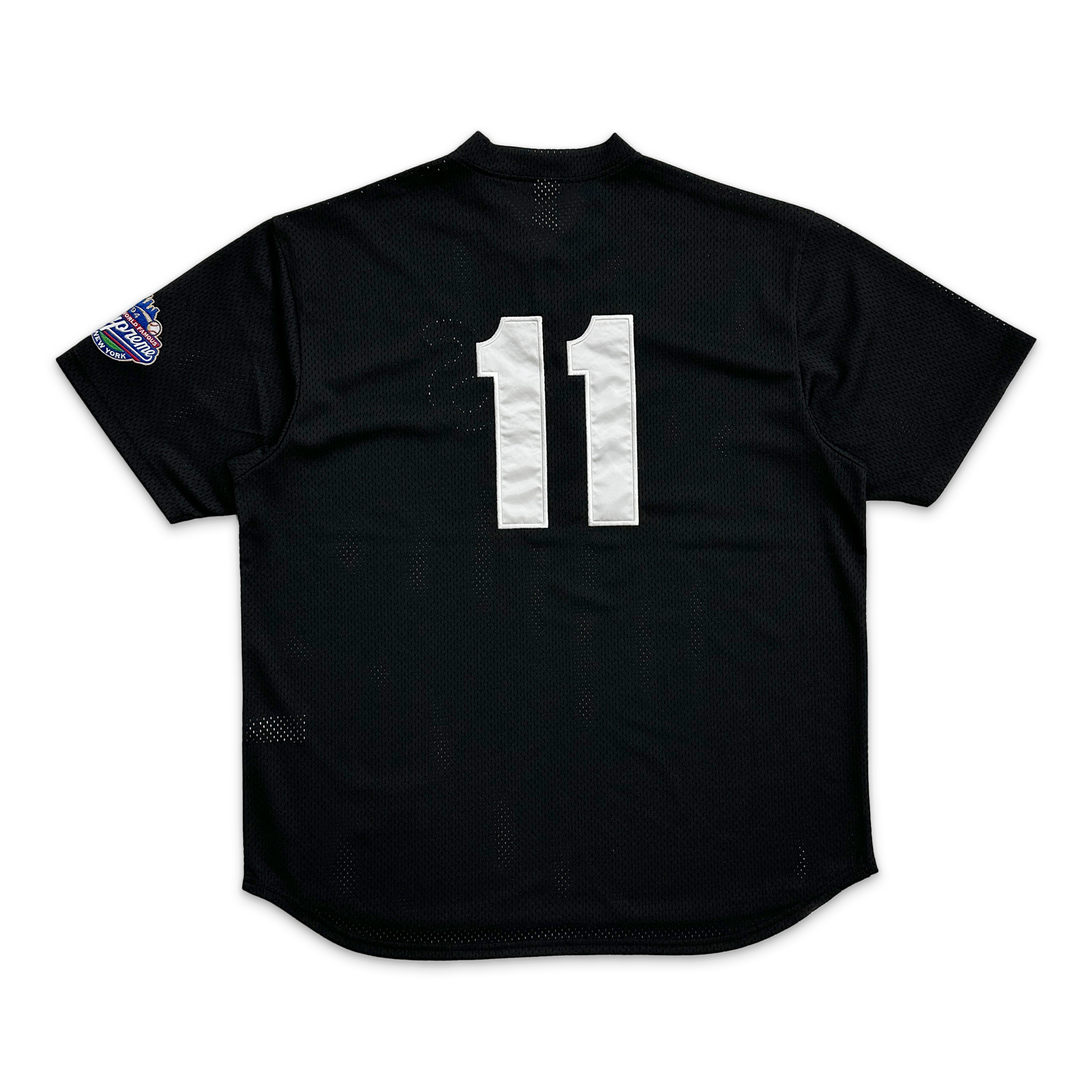 Supreme, Mesh Henley Baseball Jersey "Black"