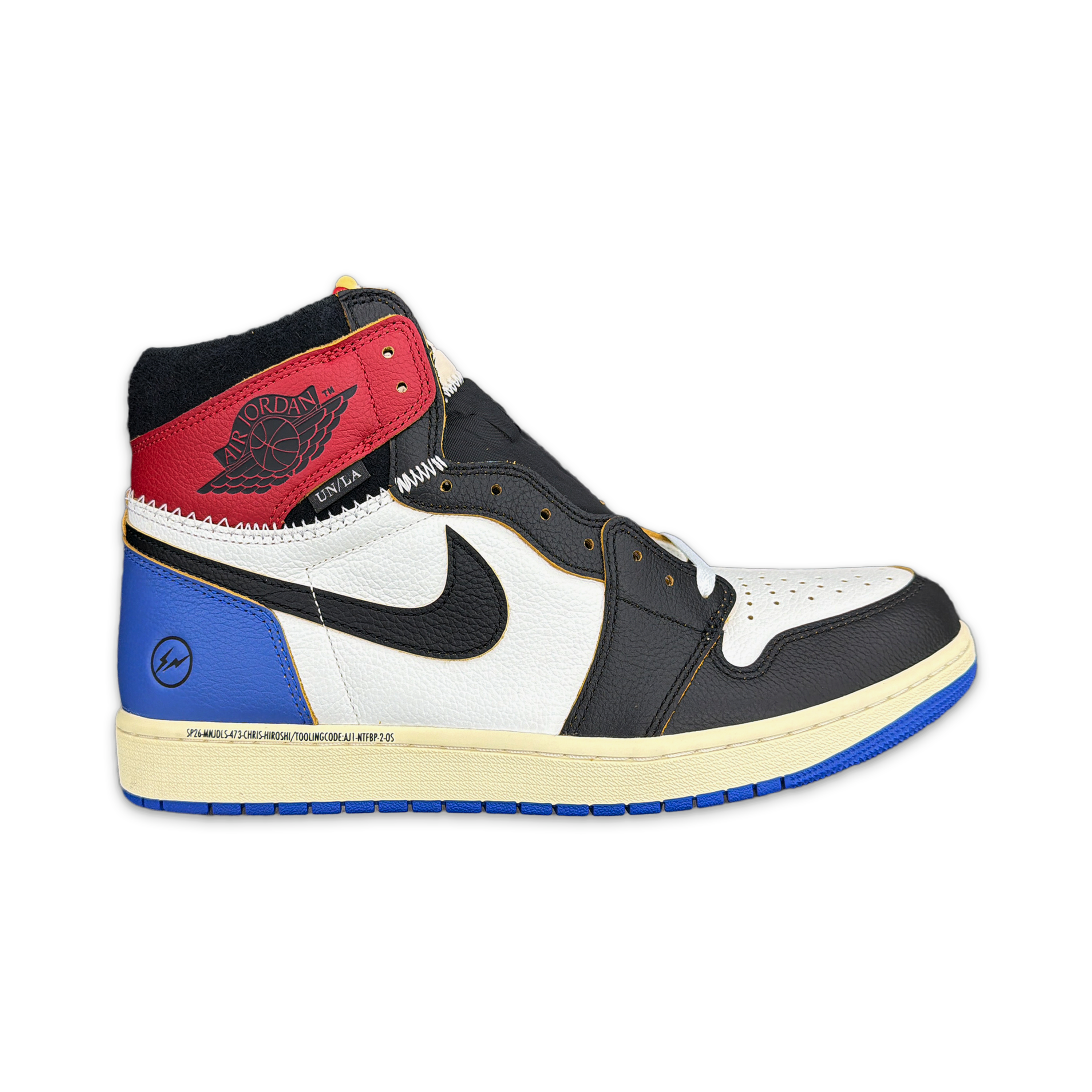 Air Jordan, Air Jordan 1 Retro High OG "Fragment x Union LA Varsity Red Sport Royal"