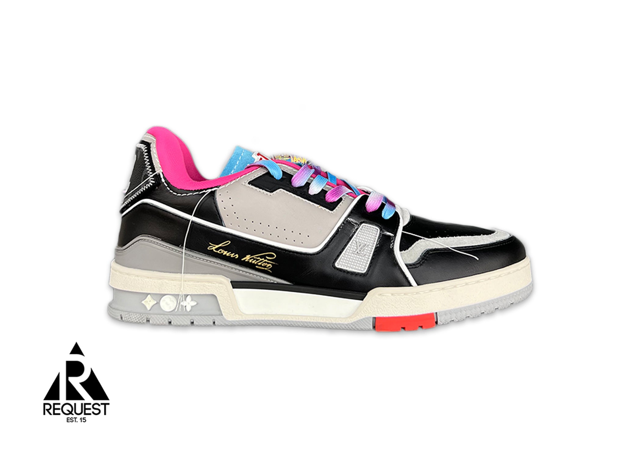 Louis Vuitton Neon Pink & Brown 'LV Trainer' Sneakers