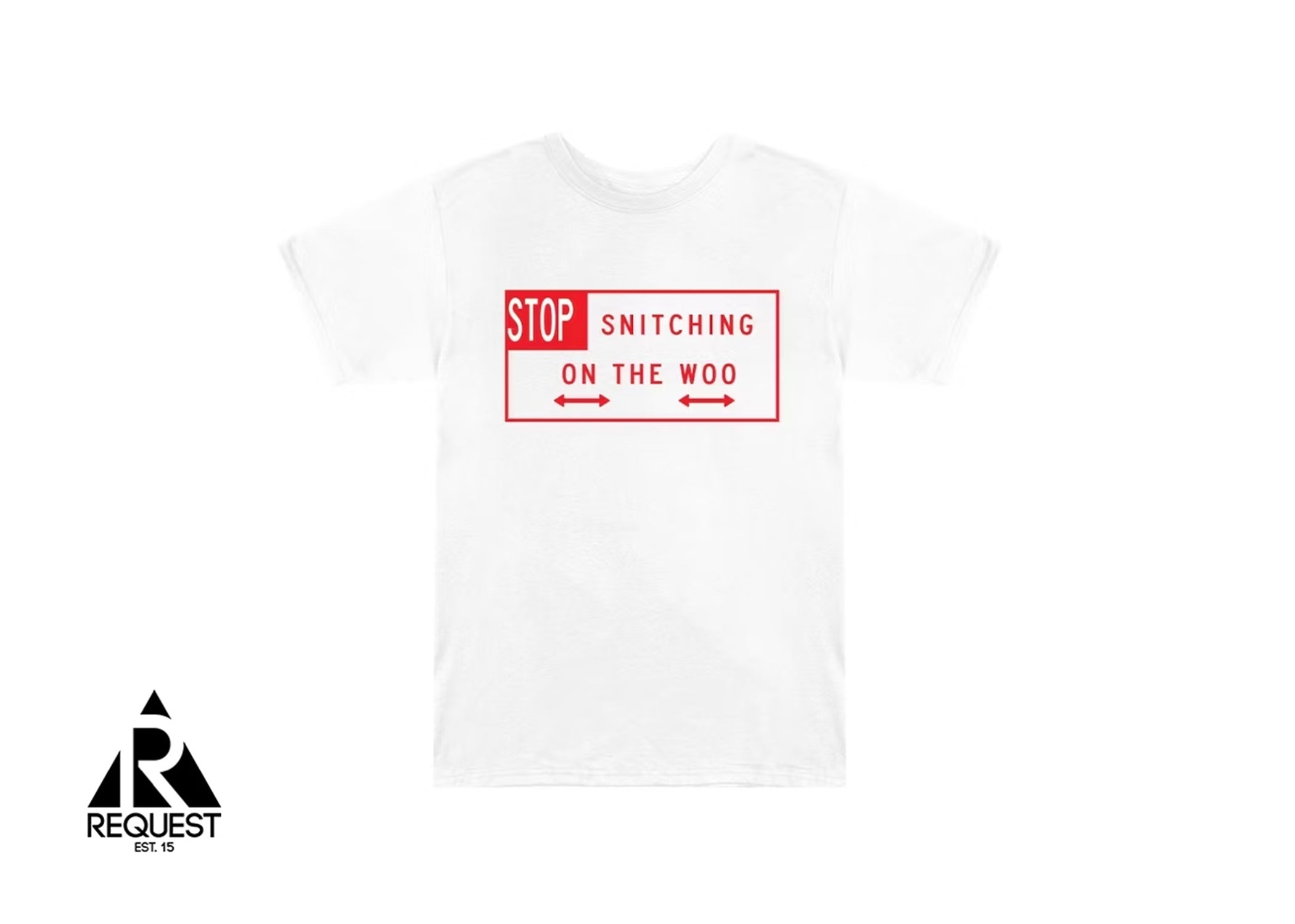 Vlone x Pop Smoke Stop Snitching Tee "White/Red"