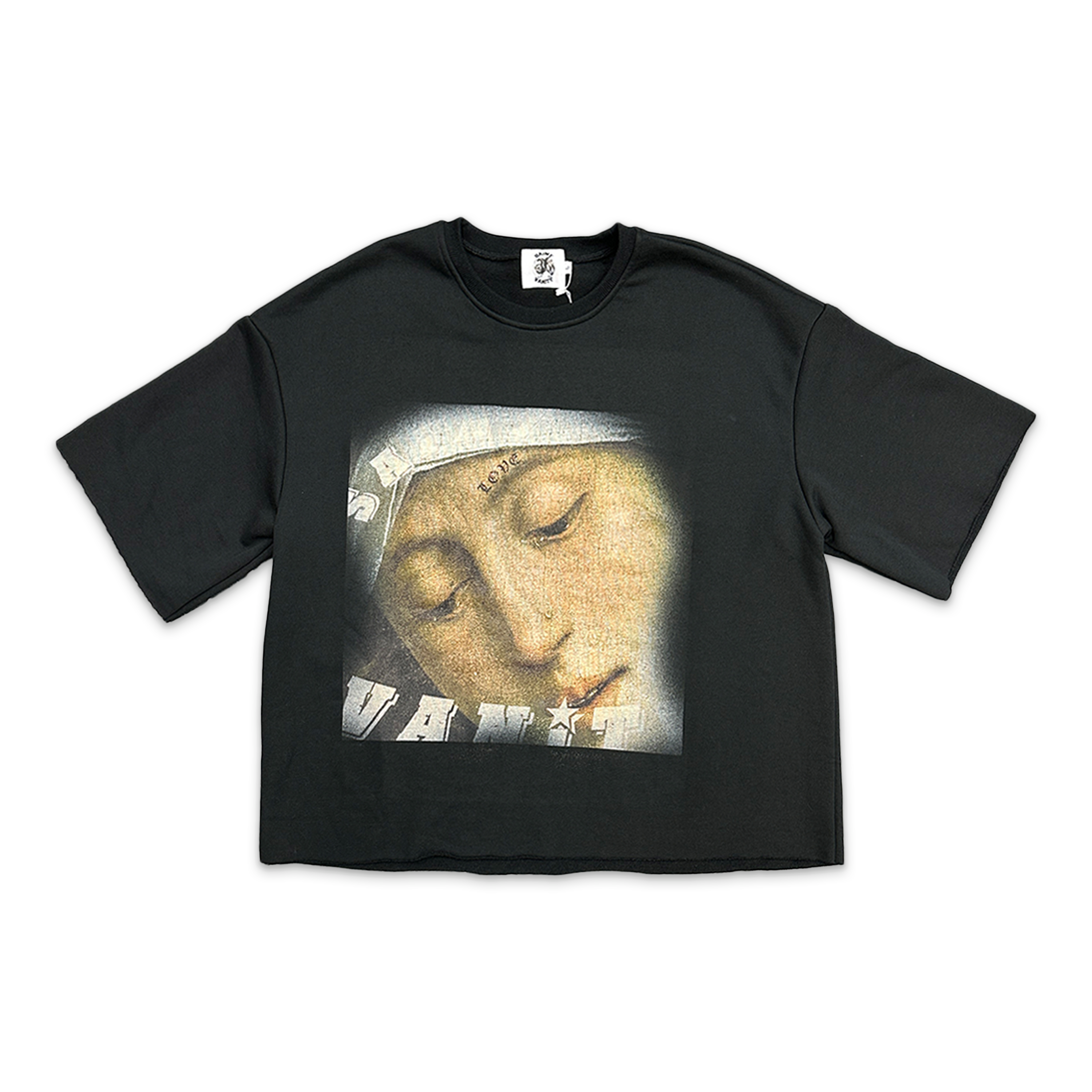 Saint Vanity, Love Saint Cropped Crewneck Tee "Black"