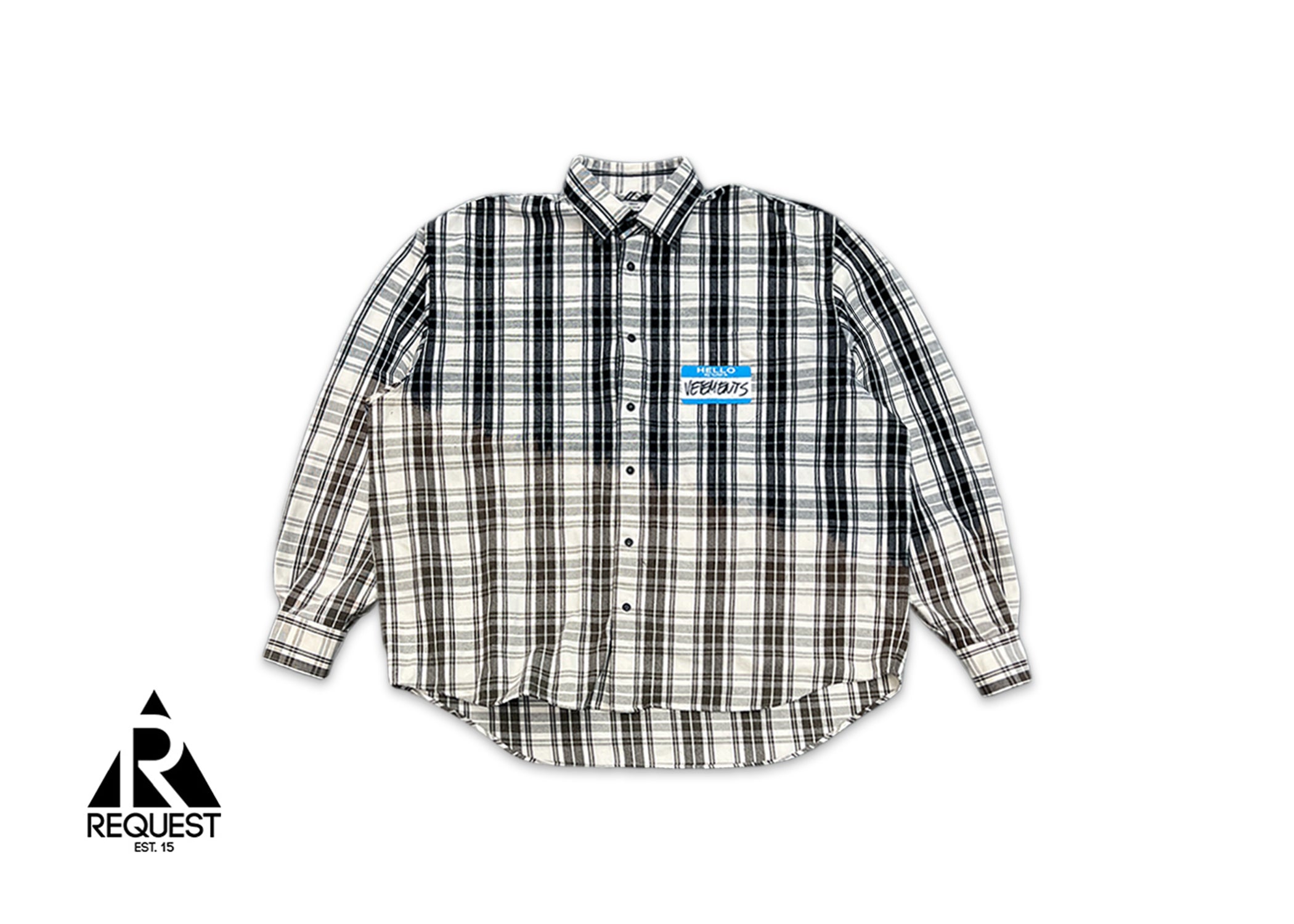 Vetements, Bleached My Name Is Flannel "Black White Blue"