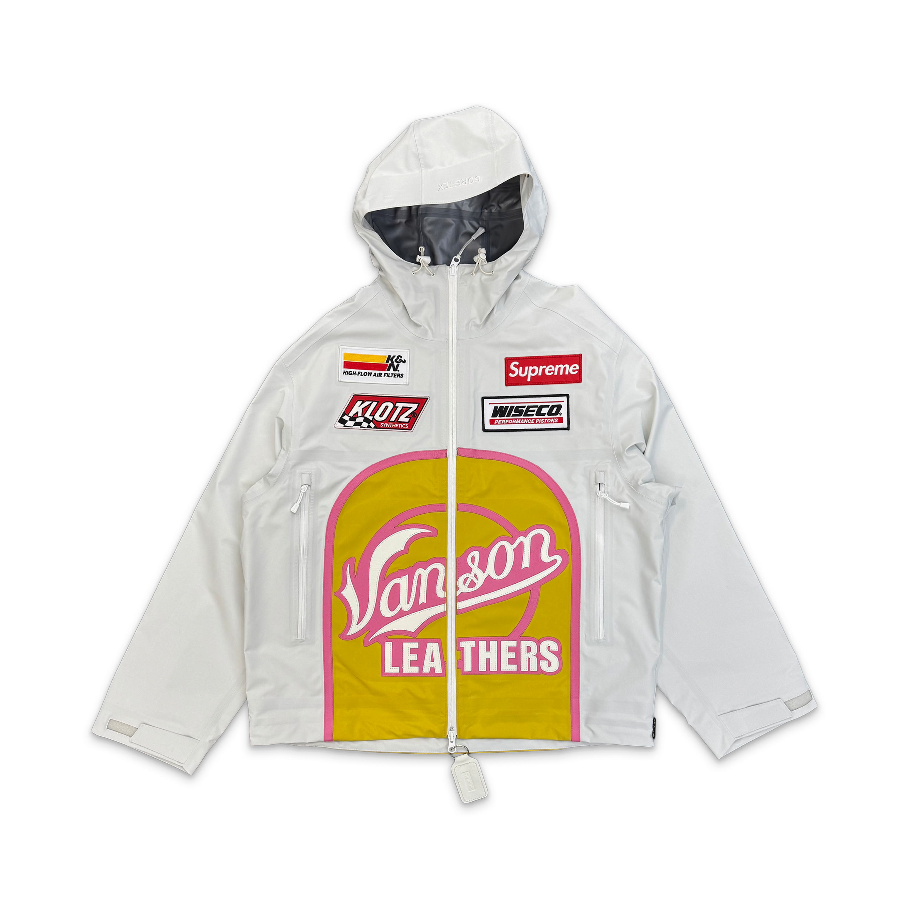 Supreme, Vanson Leathers GORE-TEX Shell Jacket "White Pink"