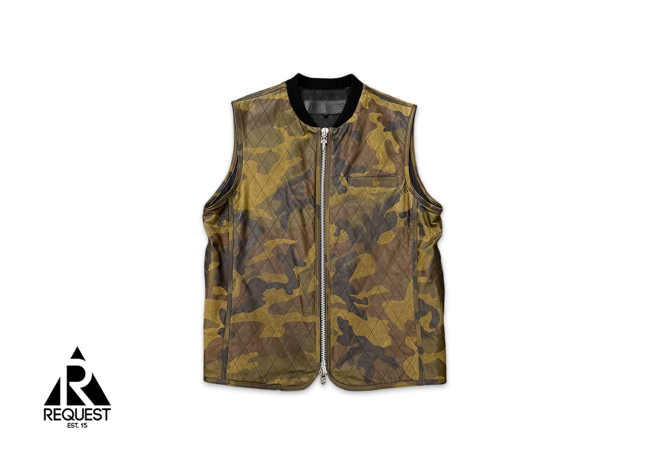 Chrome Hearts, Quilted Leather Crosses Vest "Camo"