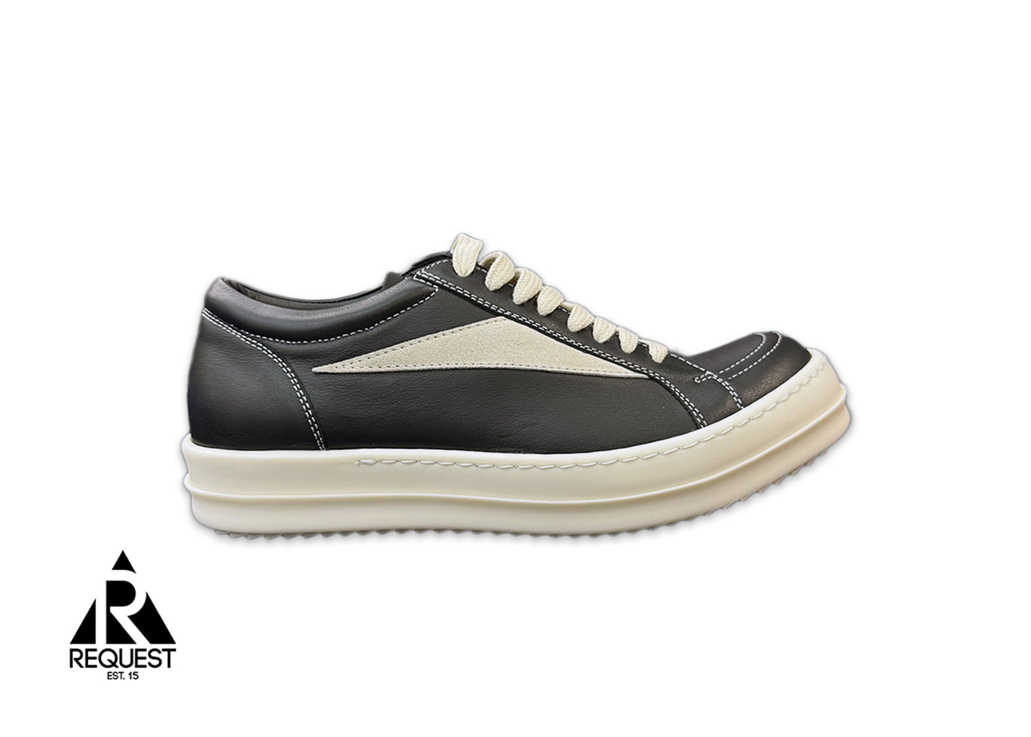 Rick Owens, Hollywood Leather Vintage Sneaks "Black Milk" (W)