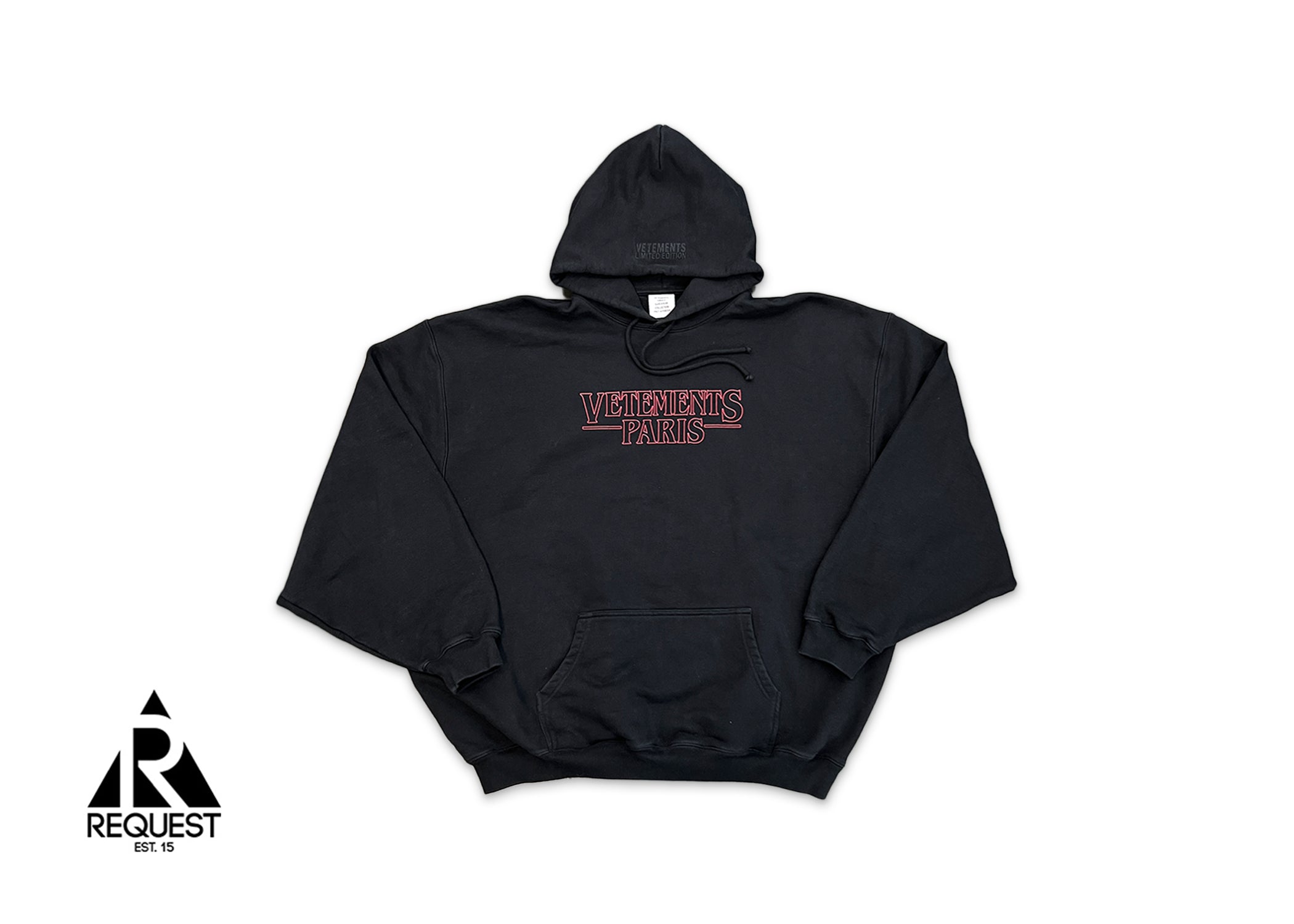 Vetements, Paris Hoodie "Black Red"