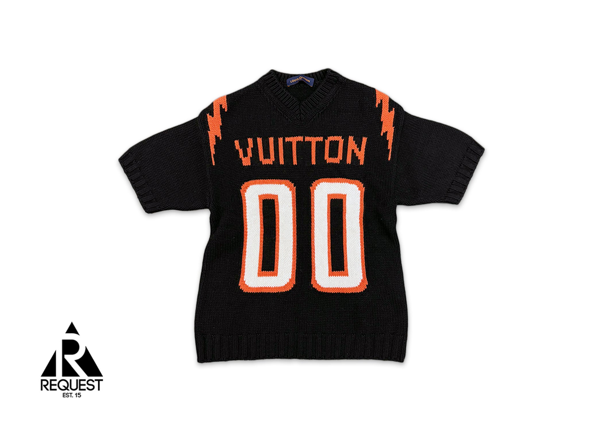 Louis Vuitton, Knit Football Jersey "Black Orange"