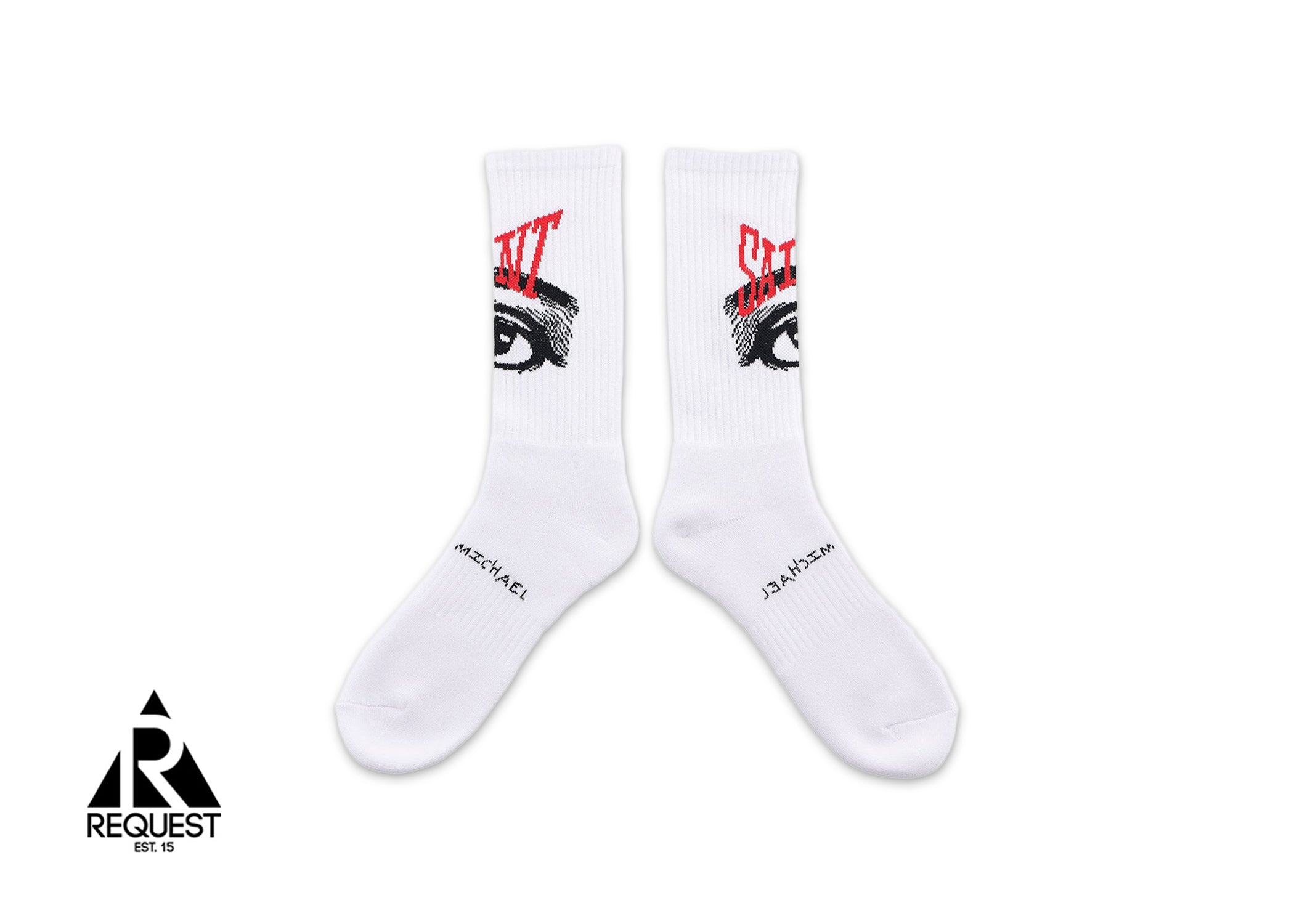 Saint Michael Eye Socks "White"